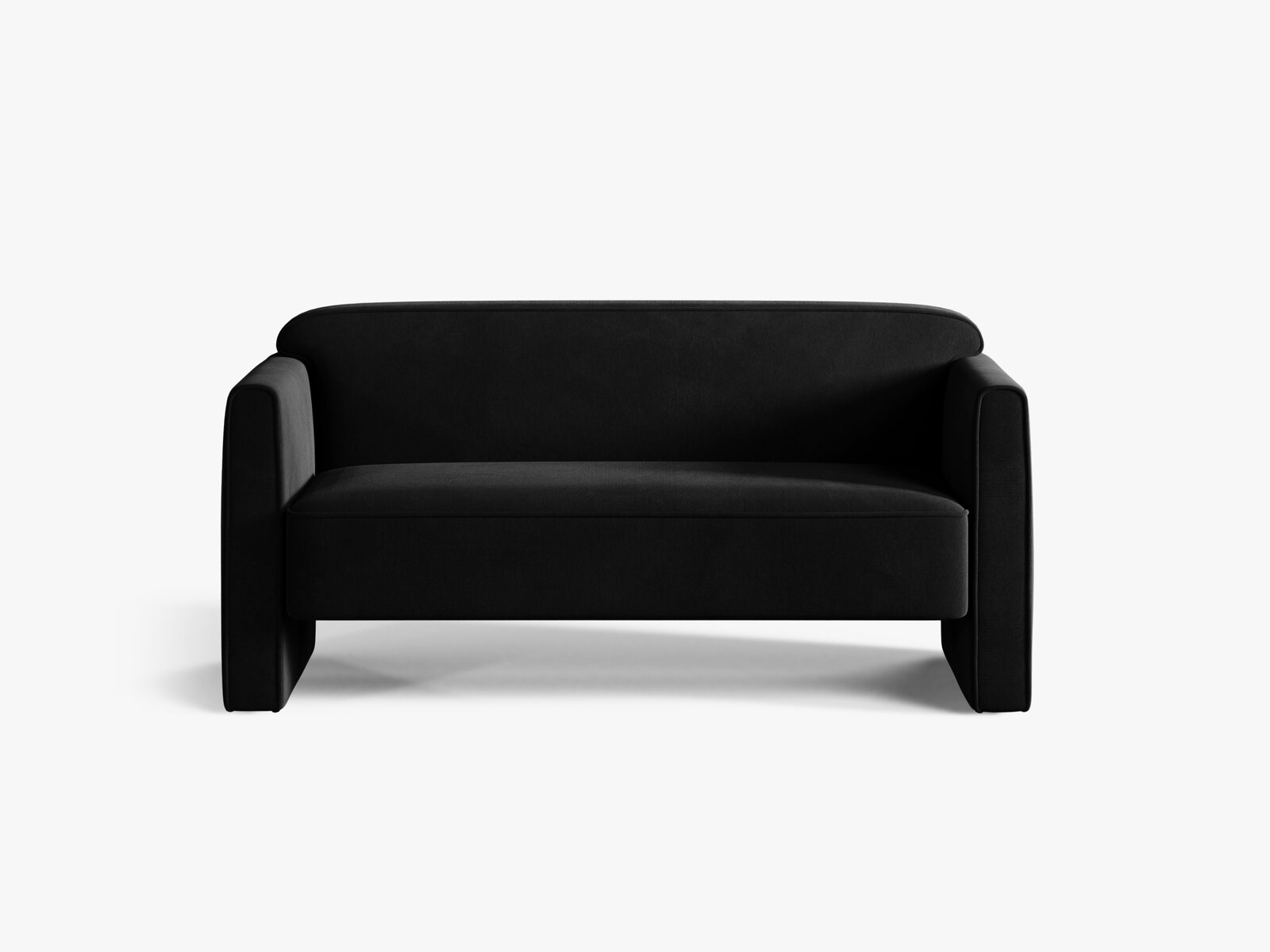 Micadoni Sofa Abby 2-Sitzer Samt Salvador Schwarz