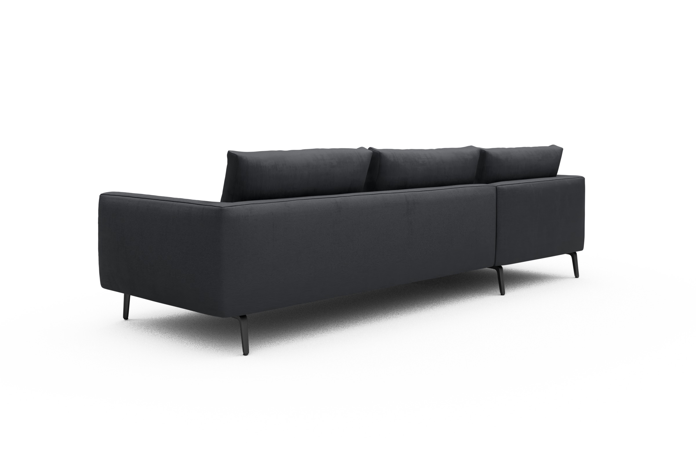 Ecksofa Karl Chaiselongue links mit 2,5-Sitzer Cordufine-Slate-Grey
