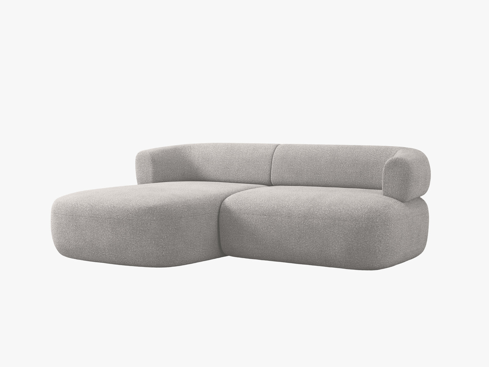 Micadoni 5-Sitzer Ecksofa Jenny Kleine Version Links Boucle Now or Never Hellgrau