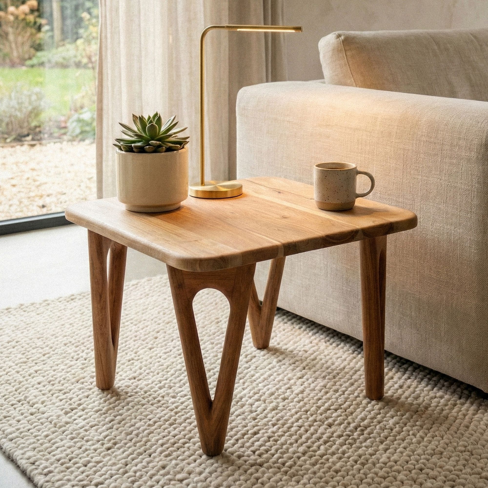 Couchtisch Loppa Akazie Massivholz Breite 60 cm
