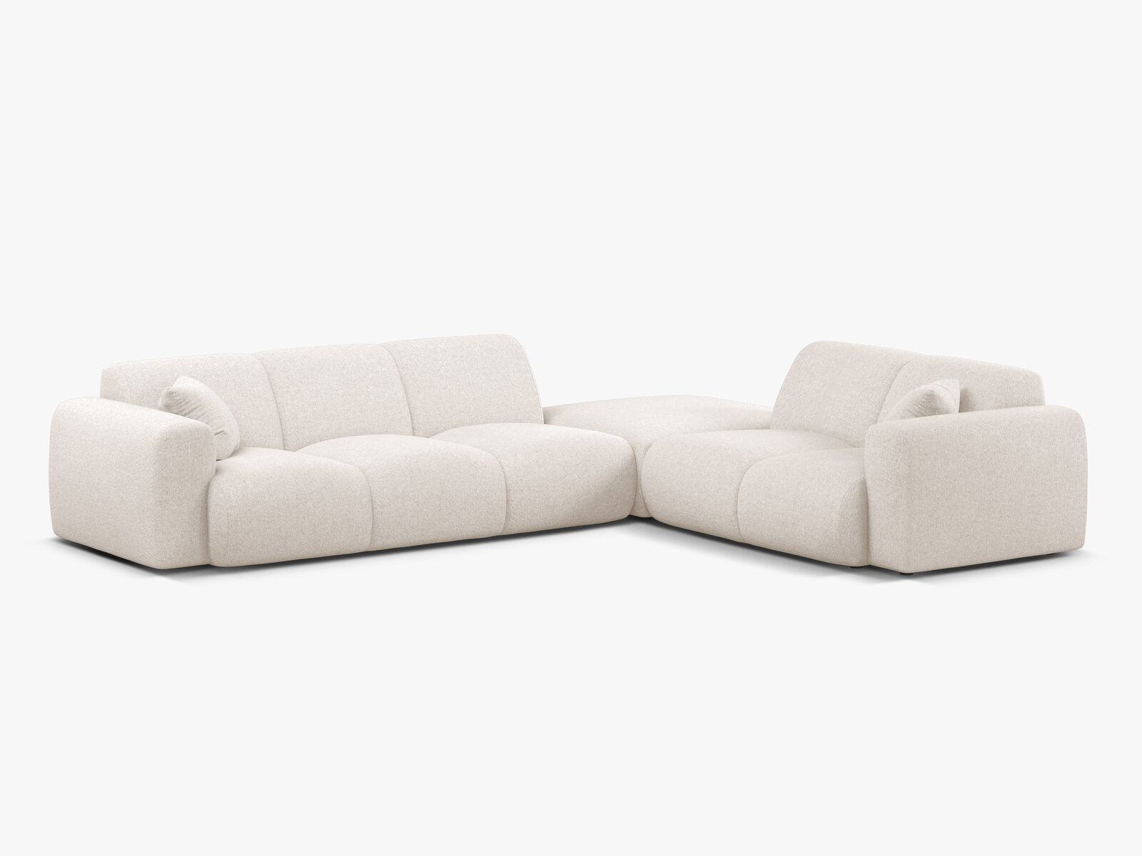 Micadoni Ecksofa Molino 6-Sitzer Rechts Chenille Eden Helles Beige