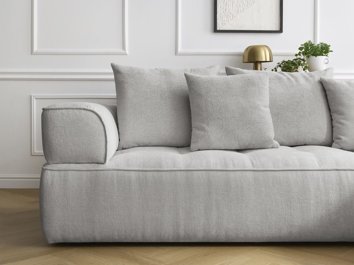 Bobochic Whesley Ecksofa Stoff Hellgrau Ecke rechts