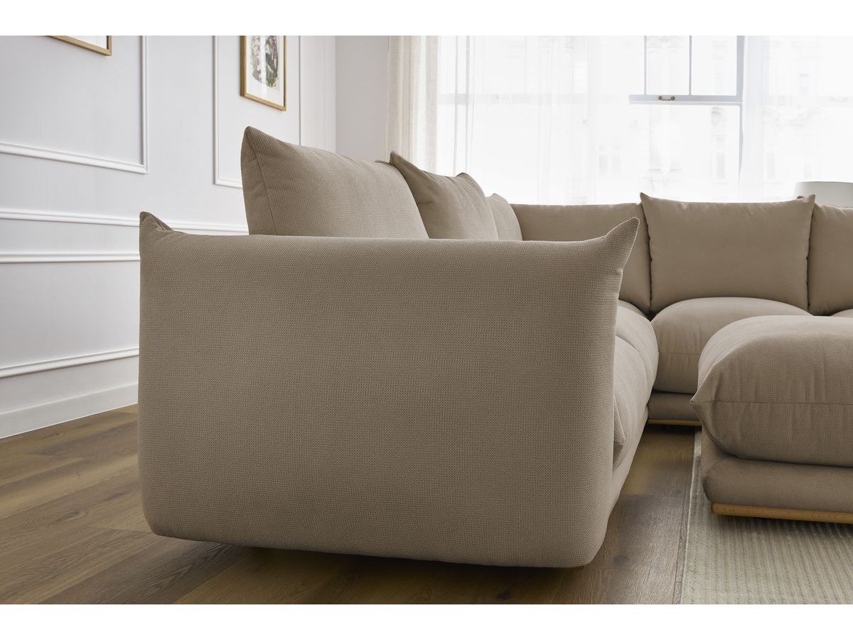 Bobochic Ernest Ecksofa mit Pouf Stoff Taupe