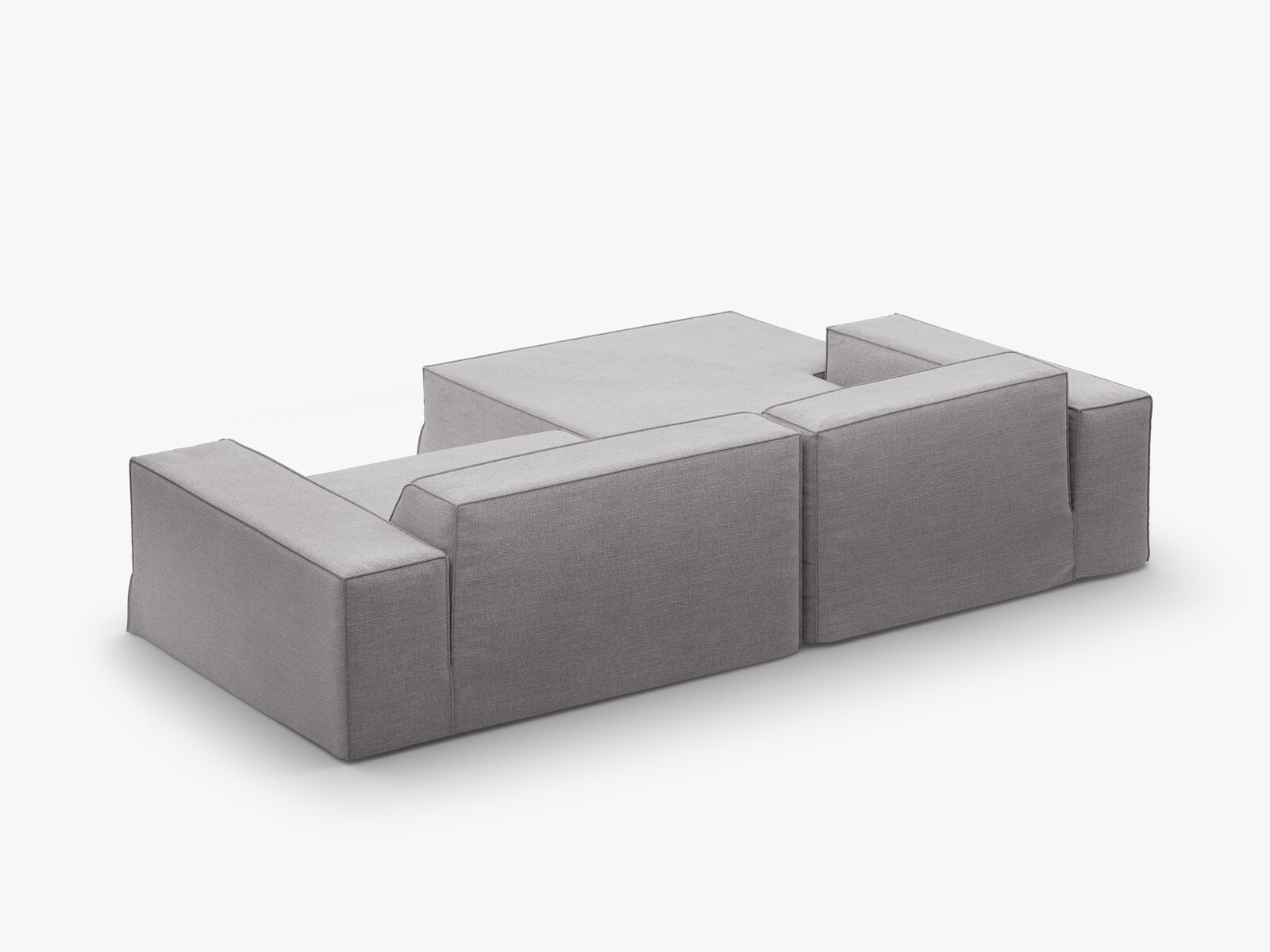 Micadoni Ecksofa Jodie 3-Sitzer Links Strukturierter Stoff Lins Warmes Grau