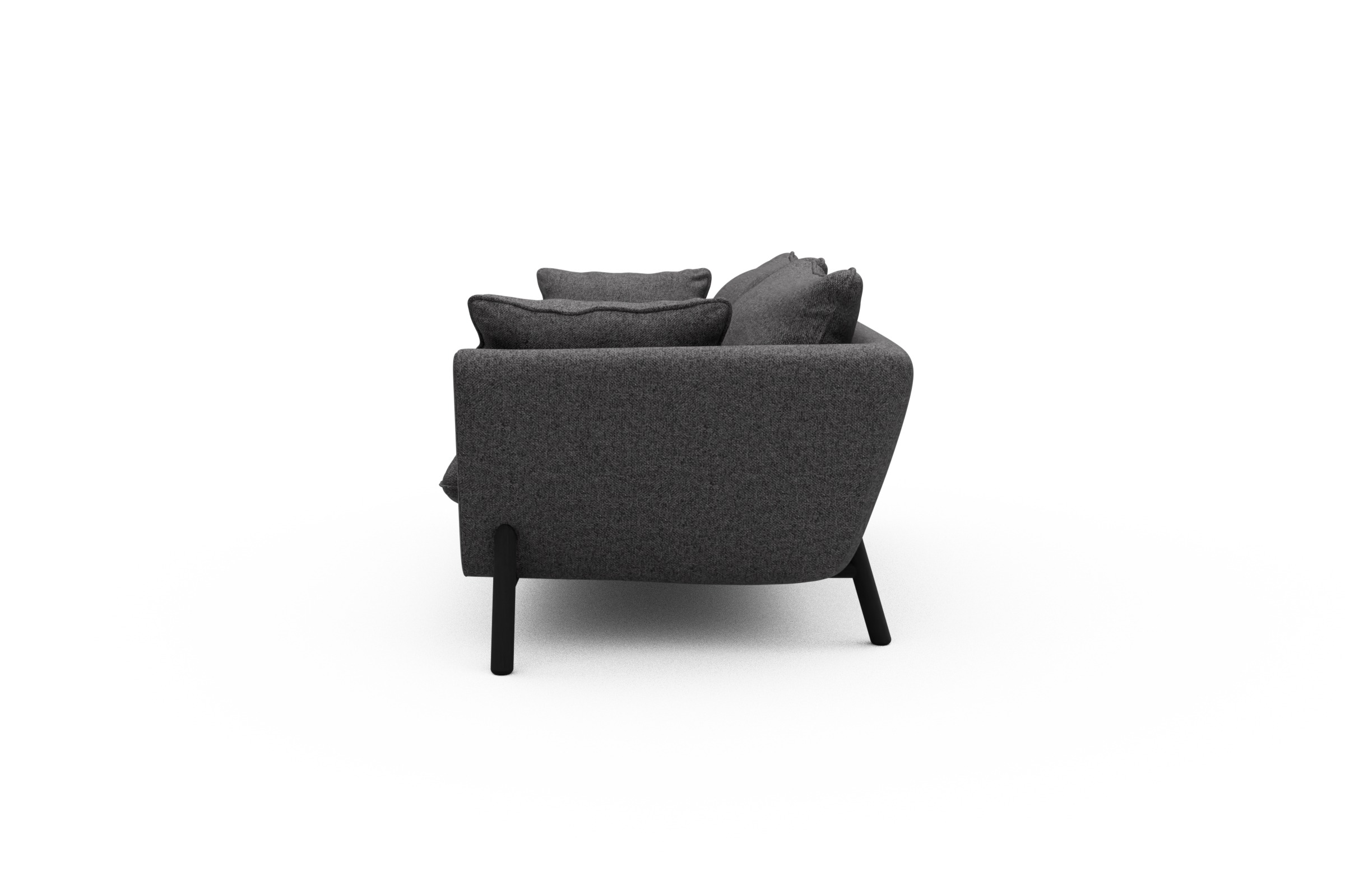 Sofa Emil PREMIUM 2-Sitzer Beinfarbe Eiche Schwarz Sama-Antracite