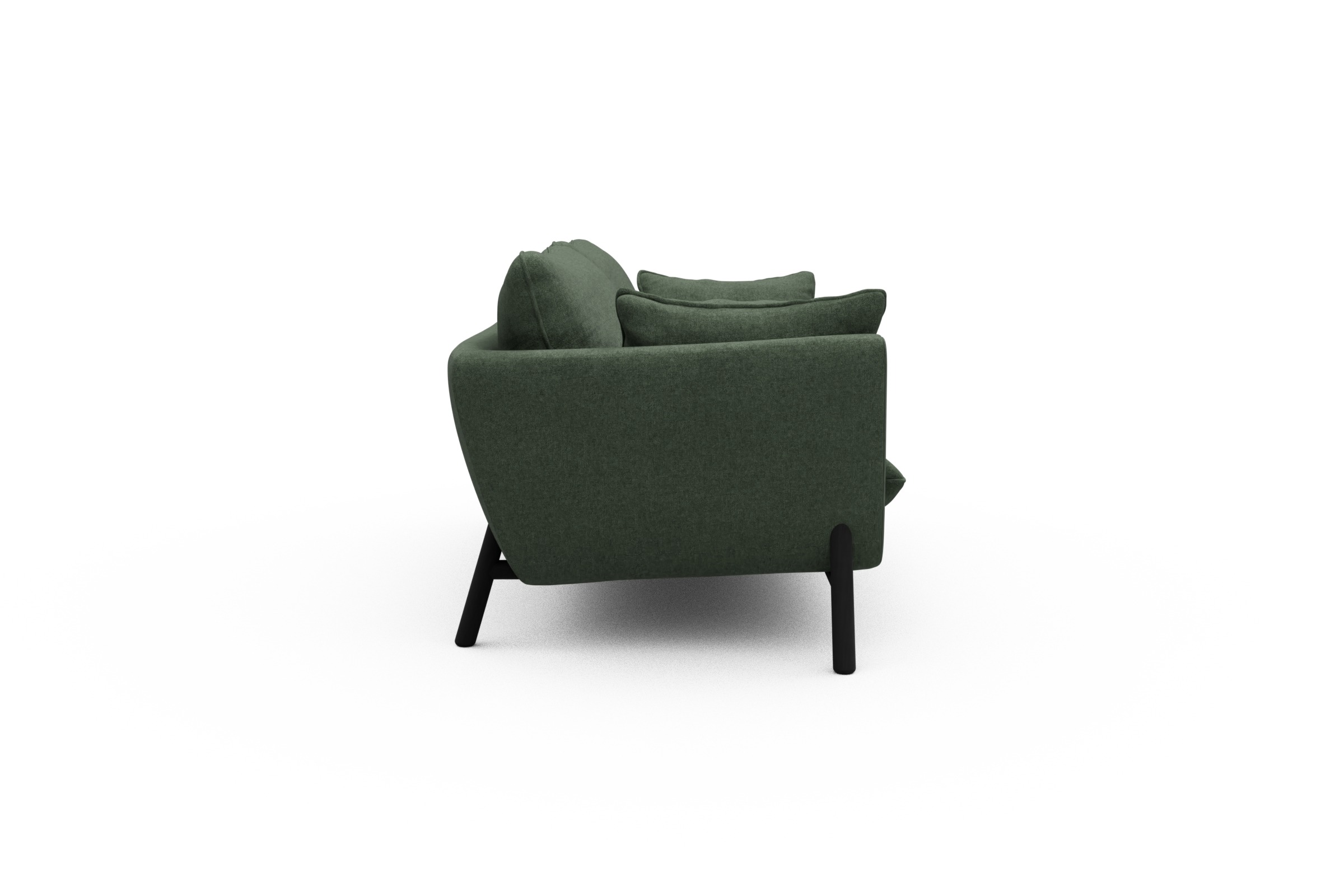 Sofa Emil 2-Sitzer Beinfarbe Eiche Schwarz Casone-Forest-Green