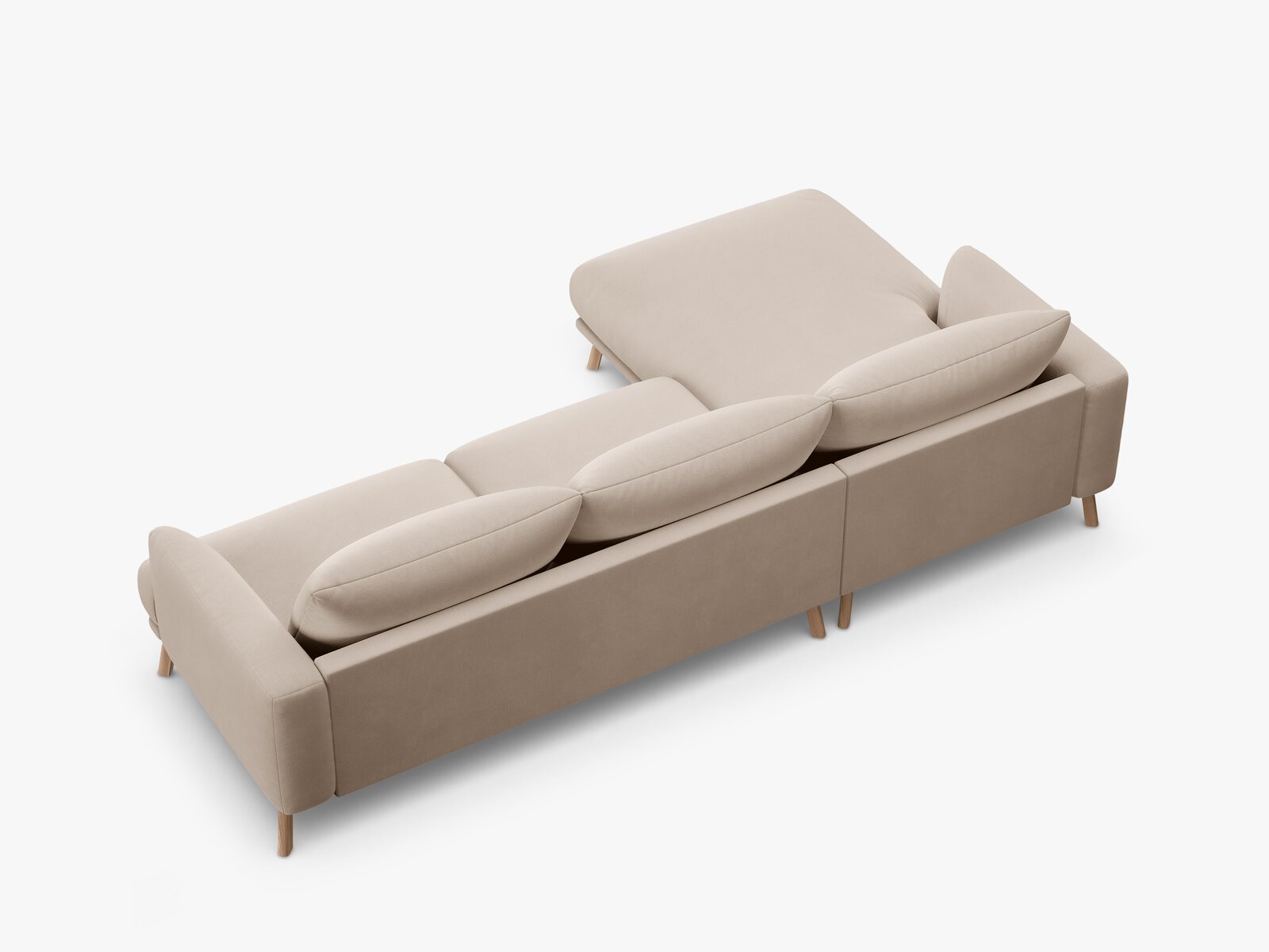 Micadoni Ecksofa Naomi 4-Sitzer Links Samt Salvador Beige