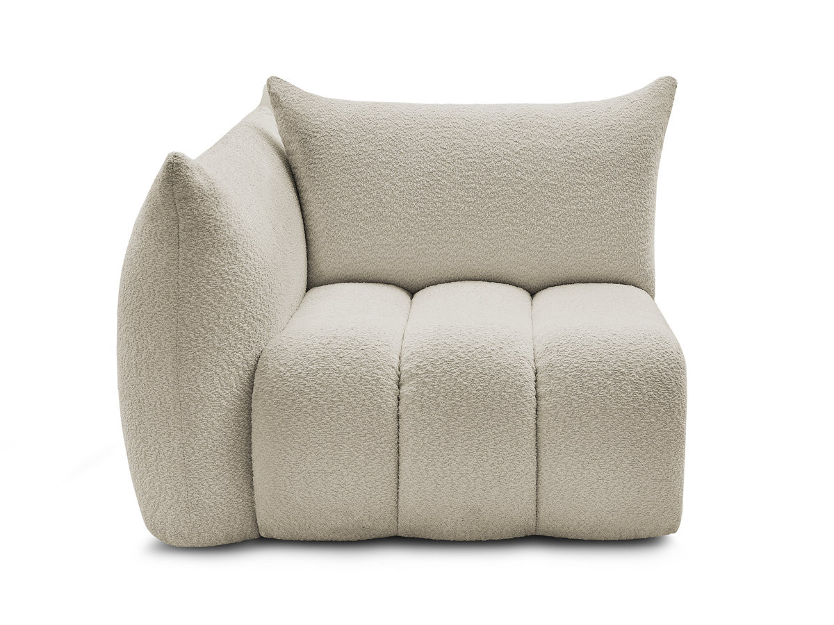 Bobochic Azra Sofamodul 1-Sitzer 117 × 112 cm Bouclé-Stoff Beige Ecke links