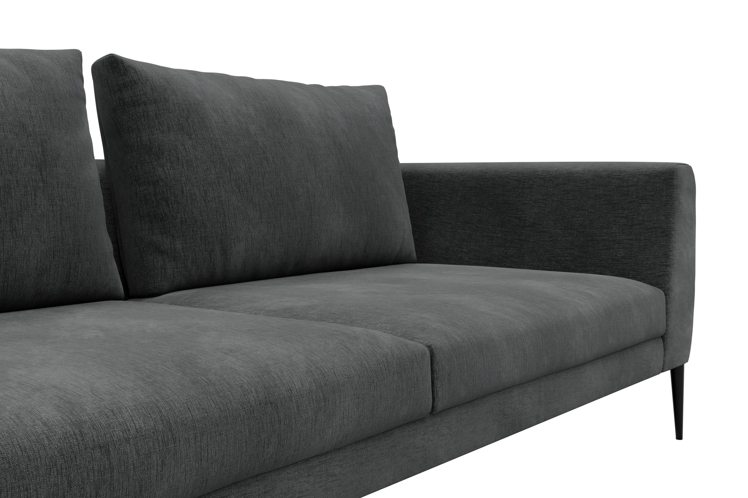Ecksofa Paul Relax-Ecke rechts mit 2-Sitzer Smooth-Deep-Warm-Grey