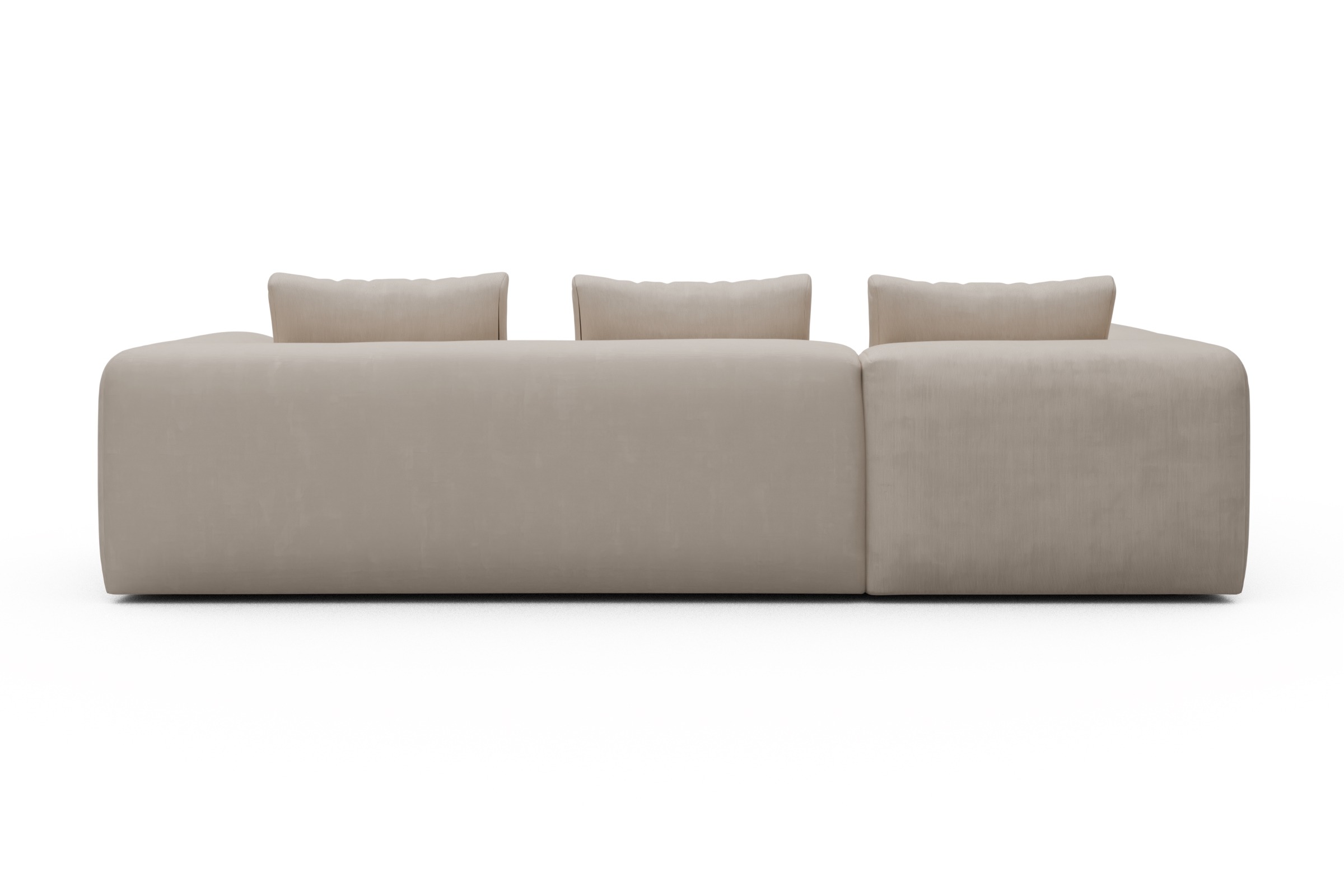 Ecksofa Fred 2x 2,5-Sitzer links offen Cordufine-Off-White