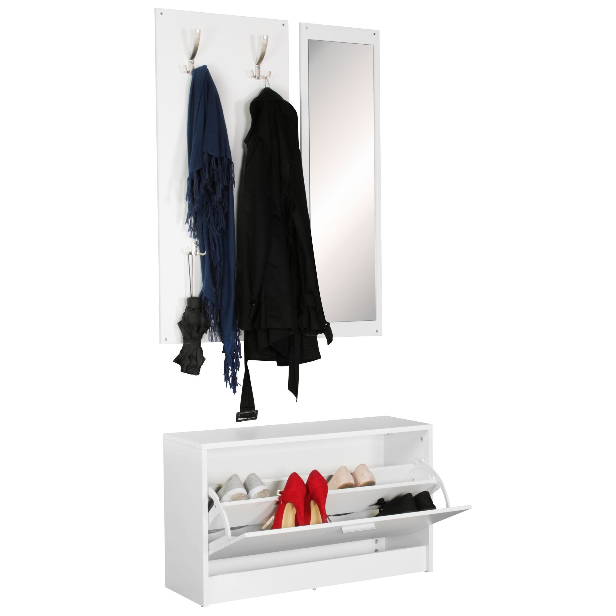 Wandgarderobe Nordvik Weiß 80 × 27 × 180 cm