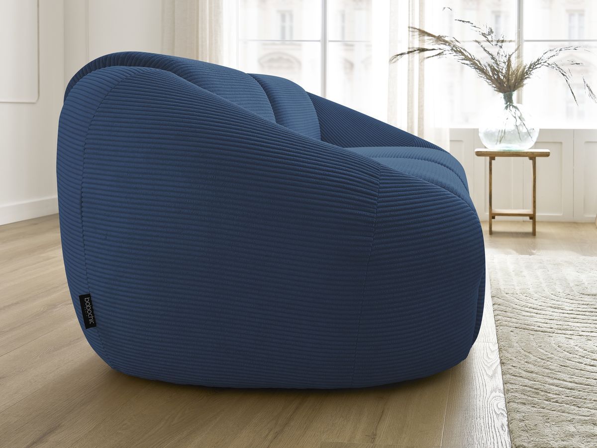 Bobochic Tina Sofa 2-Sitzer Cordsamt Dunkelblau