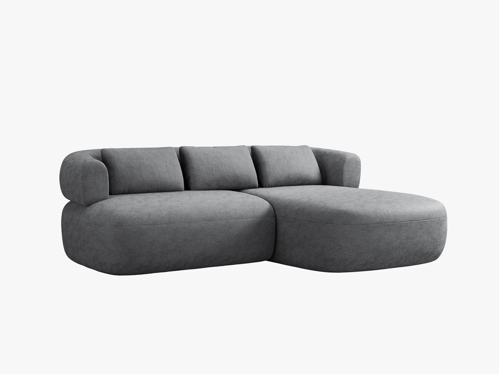 Micadoni 5-Sitzer Ecksofa Jenny Kleine Version Rechts Chenille Perfect Harmony Dunkelgrau
