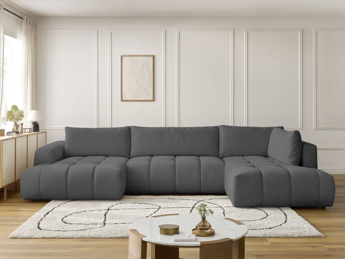 Bobochic Fuji Wohnlandschaft Stoff Dunkelgrau Ecke links