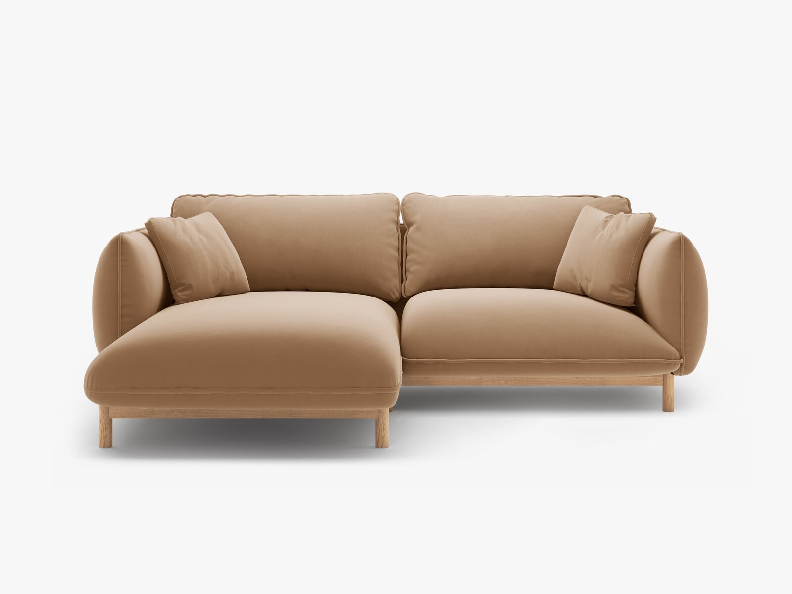 Micadoni Ada Ecksofa 3-Sitzer Links Samt Casino Mandelbeige