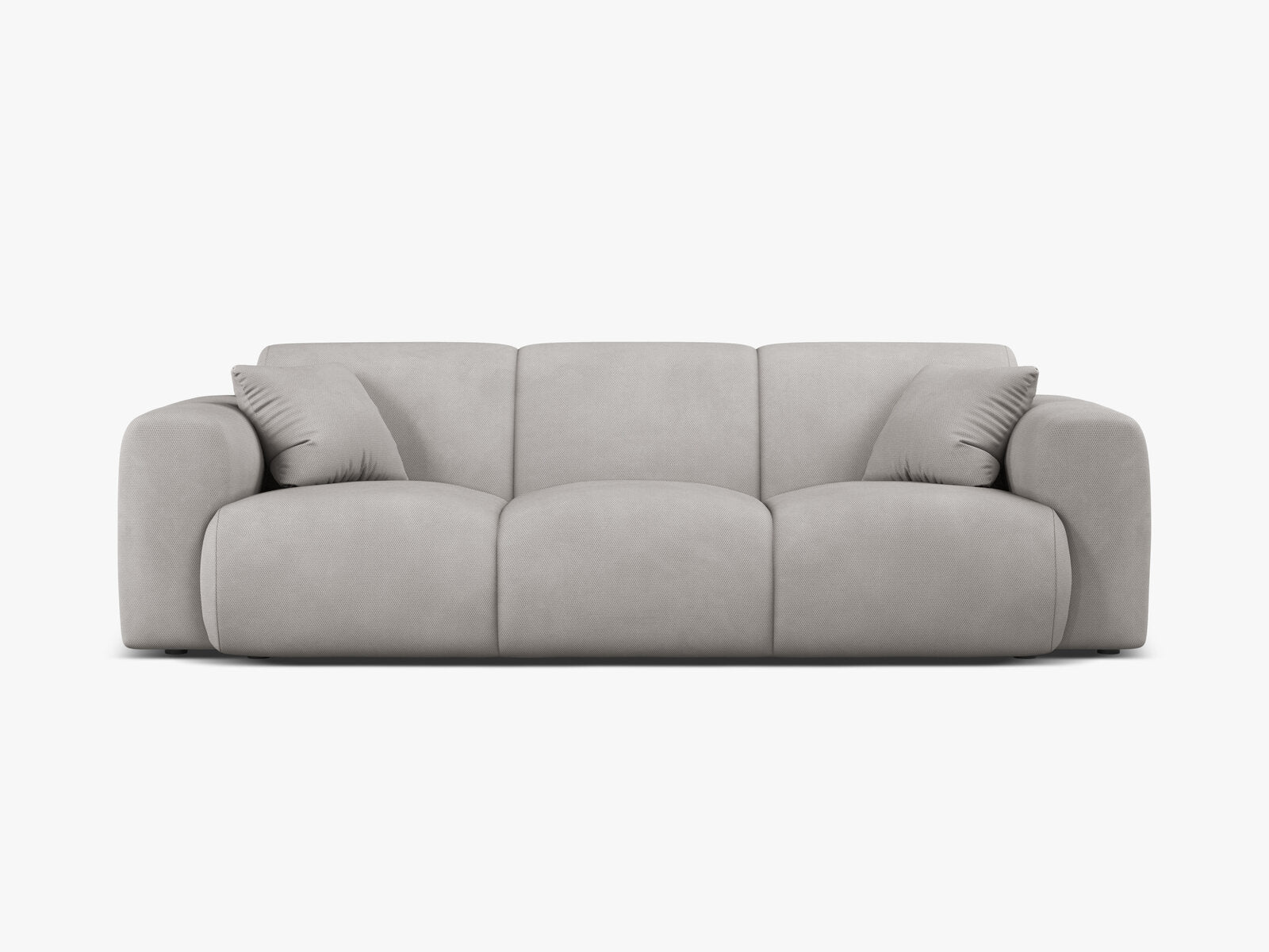 Micadoni Sofa Molino 3-Sitzer Strukturierter Stoff Rebel Hellgrau