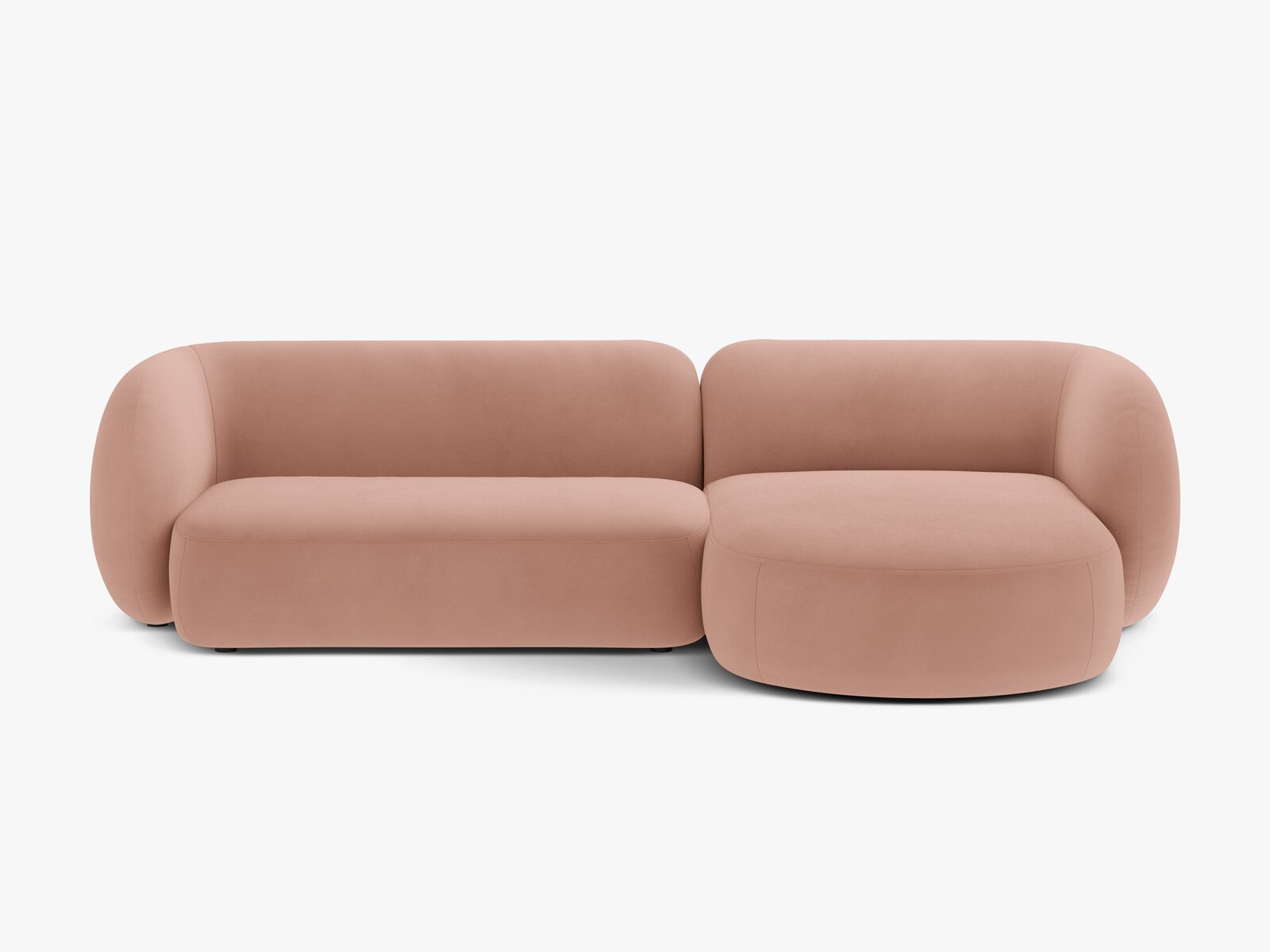 Micadoni Ecksofa Kate 3-Sitzer Rechts Samt Rosa