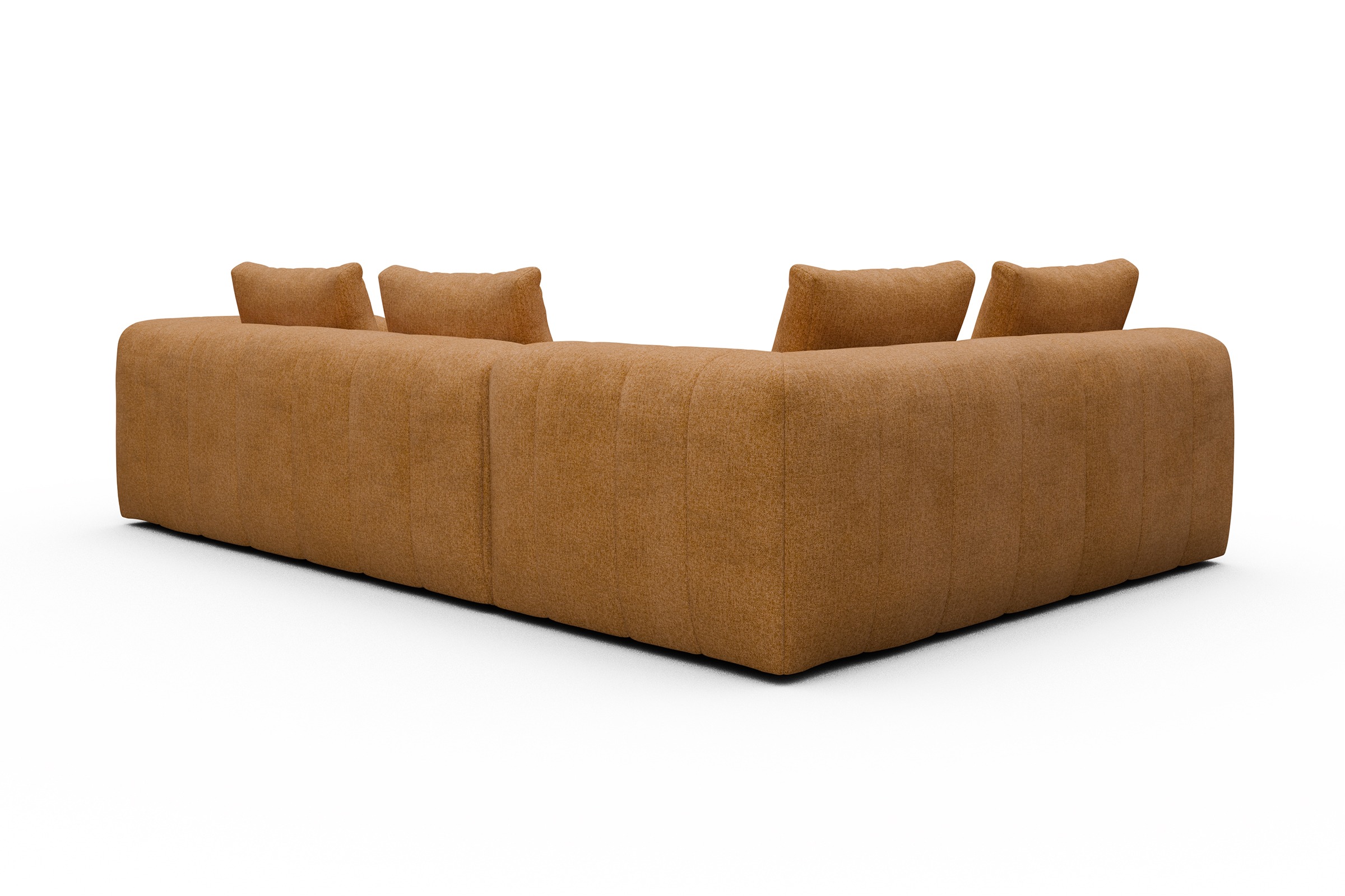 Ecksofa Hugo 2x 2,5-Sitzer Armlehne rechts Casone-Warm-Yellow