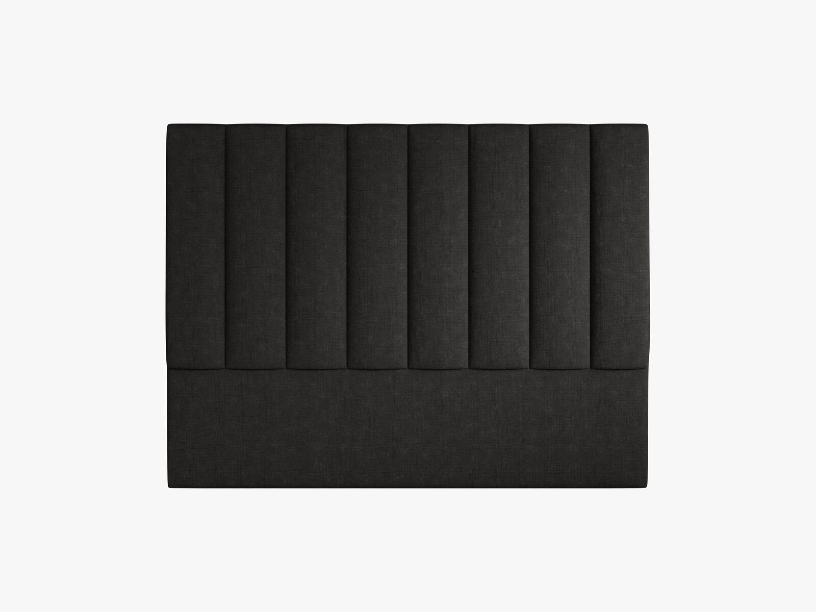 Micadoni Marl Samtiger Kopfteil 140 cm (H 120 cm) Strukturierter Stoff Liberty Schwarz 160x120