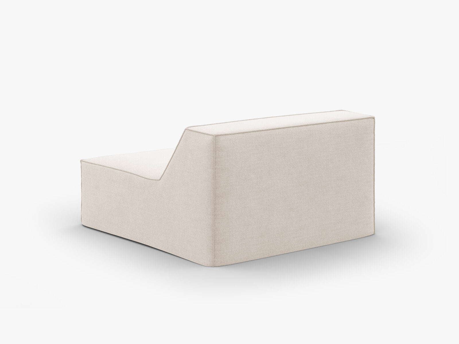 Micadoni Mittelmodul ohne Armlehnen Jodie 1-Sitzer Strukturierter Stoff Lins Beige