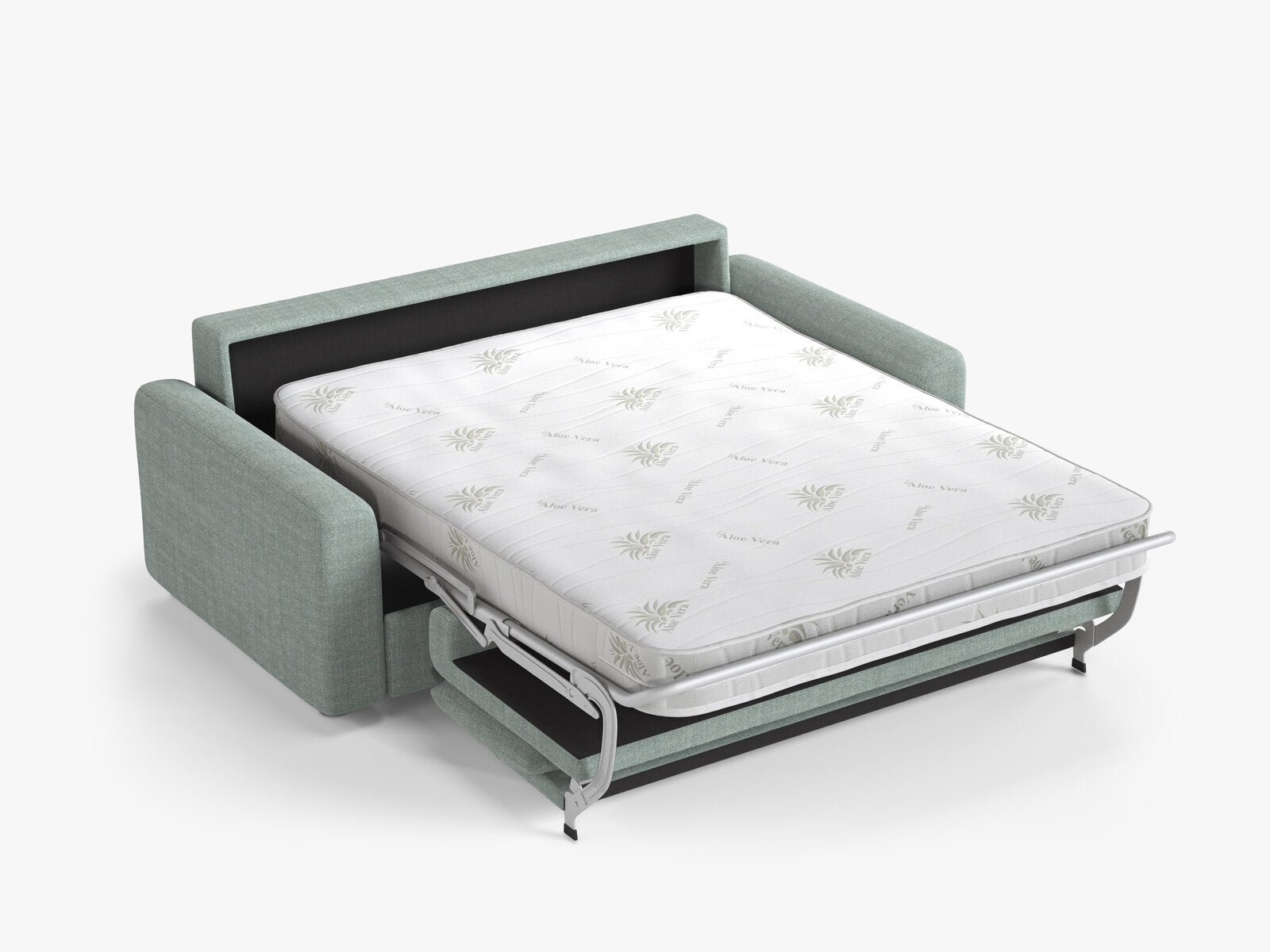 Micadoni Sofa mit Schlaffunktion David 3-Sitzer Strukturierter Stoff Babel Minze