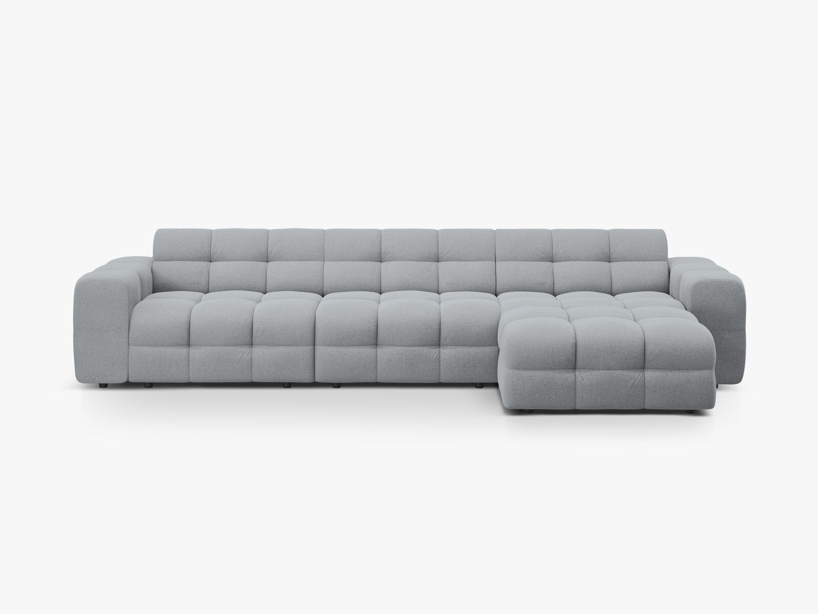 Micadoni Ecksofa Kendal 5-Sitzer Rechts Strukturierter Stoff Platinum