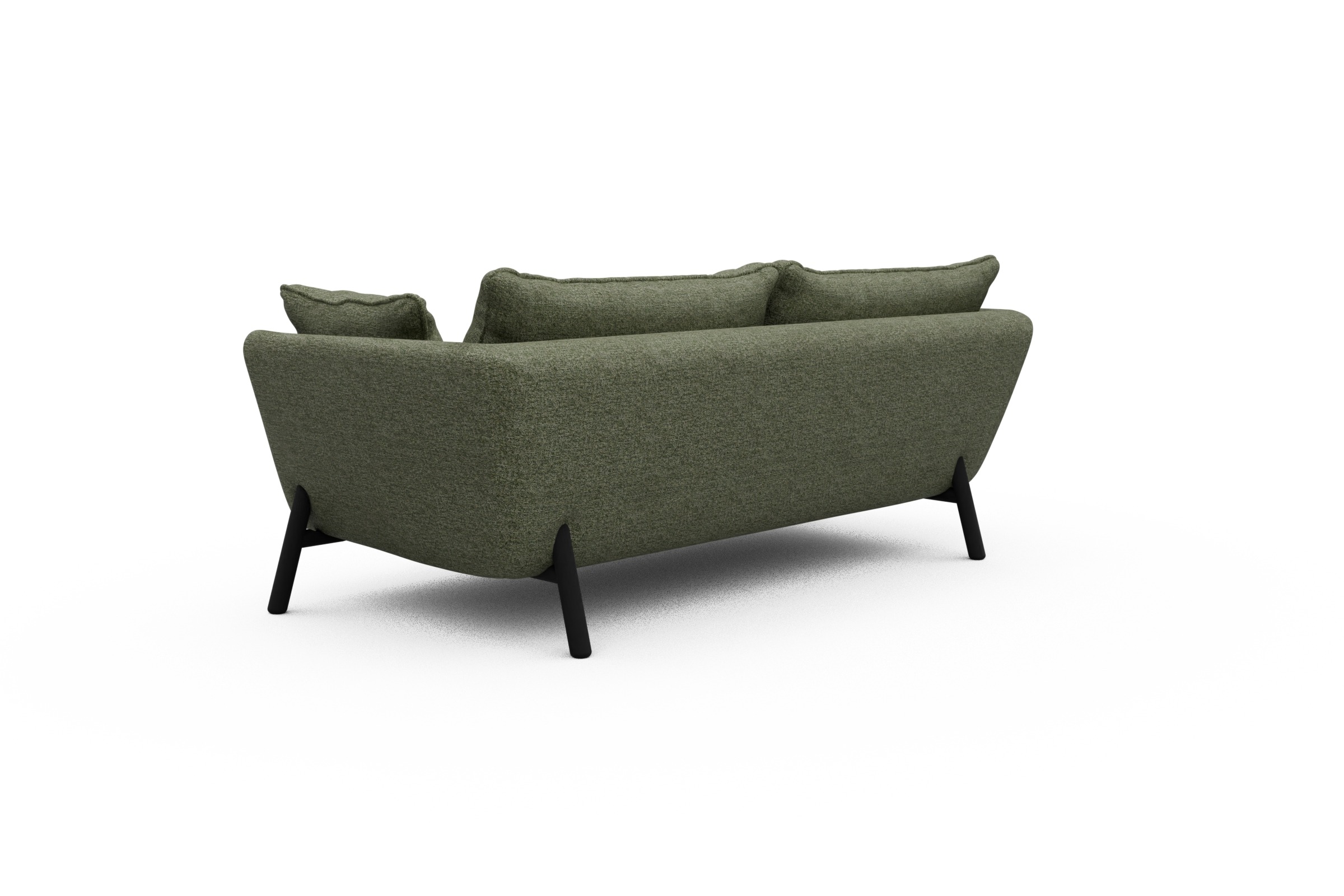 Sofa Emil PREMIUM 2-Sitzer Beinfarbe Eiche Schwarz Carreno-Vivid-Green