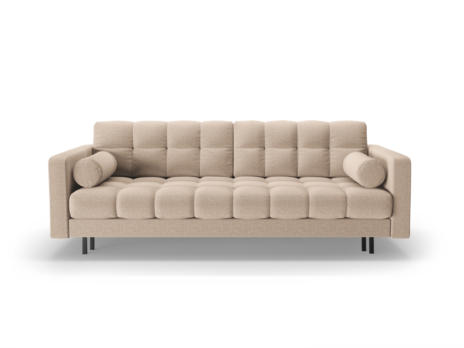Cosmopolitan Design Schlafsofa Bali 3-Sitzer mit Bettkasten Strukturierter Stoff Neve Beige