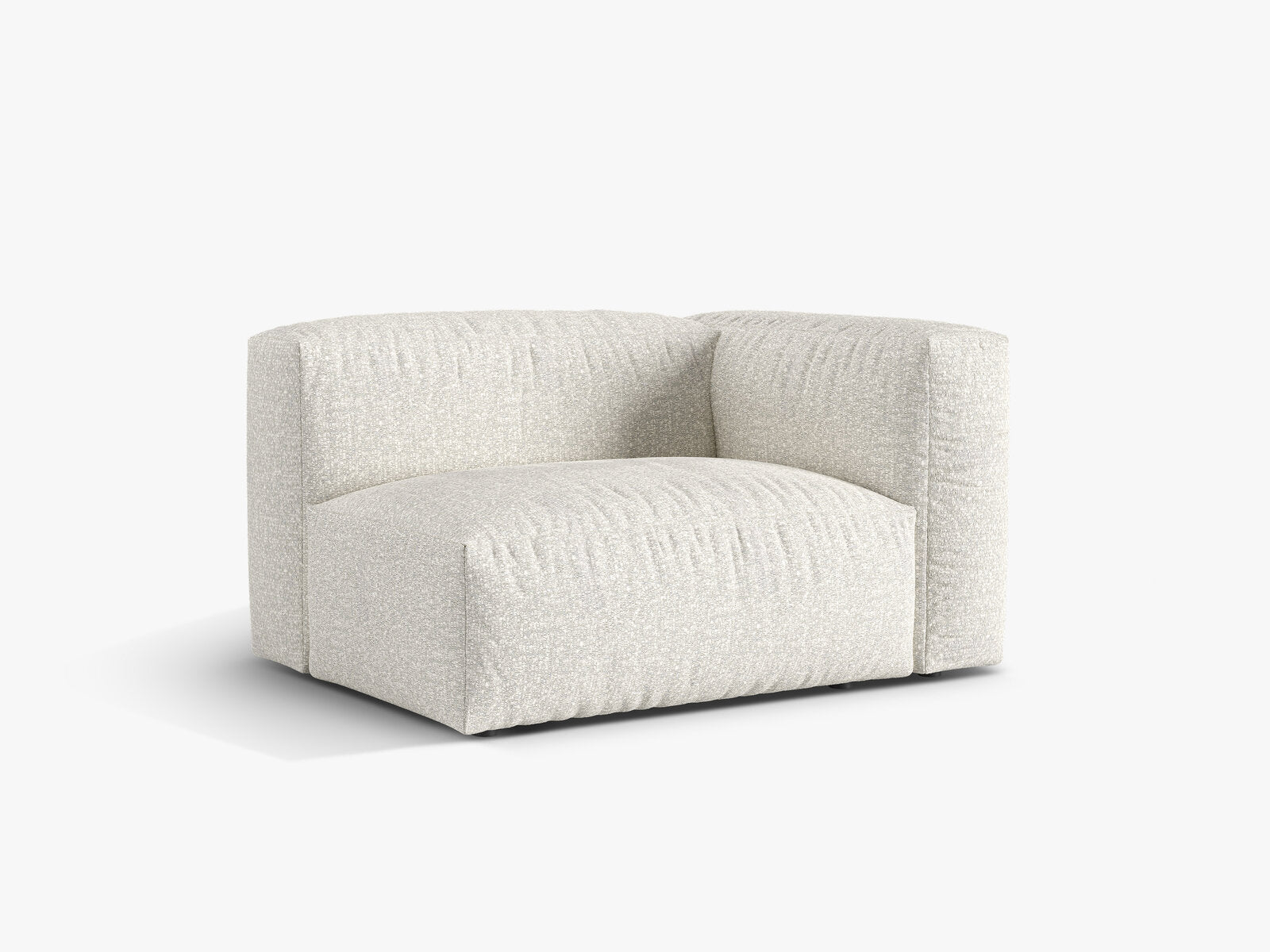 Micadoni Eckmodul Martina 1-Sitzer Rechts Boucle Monet Grau Beige Melange