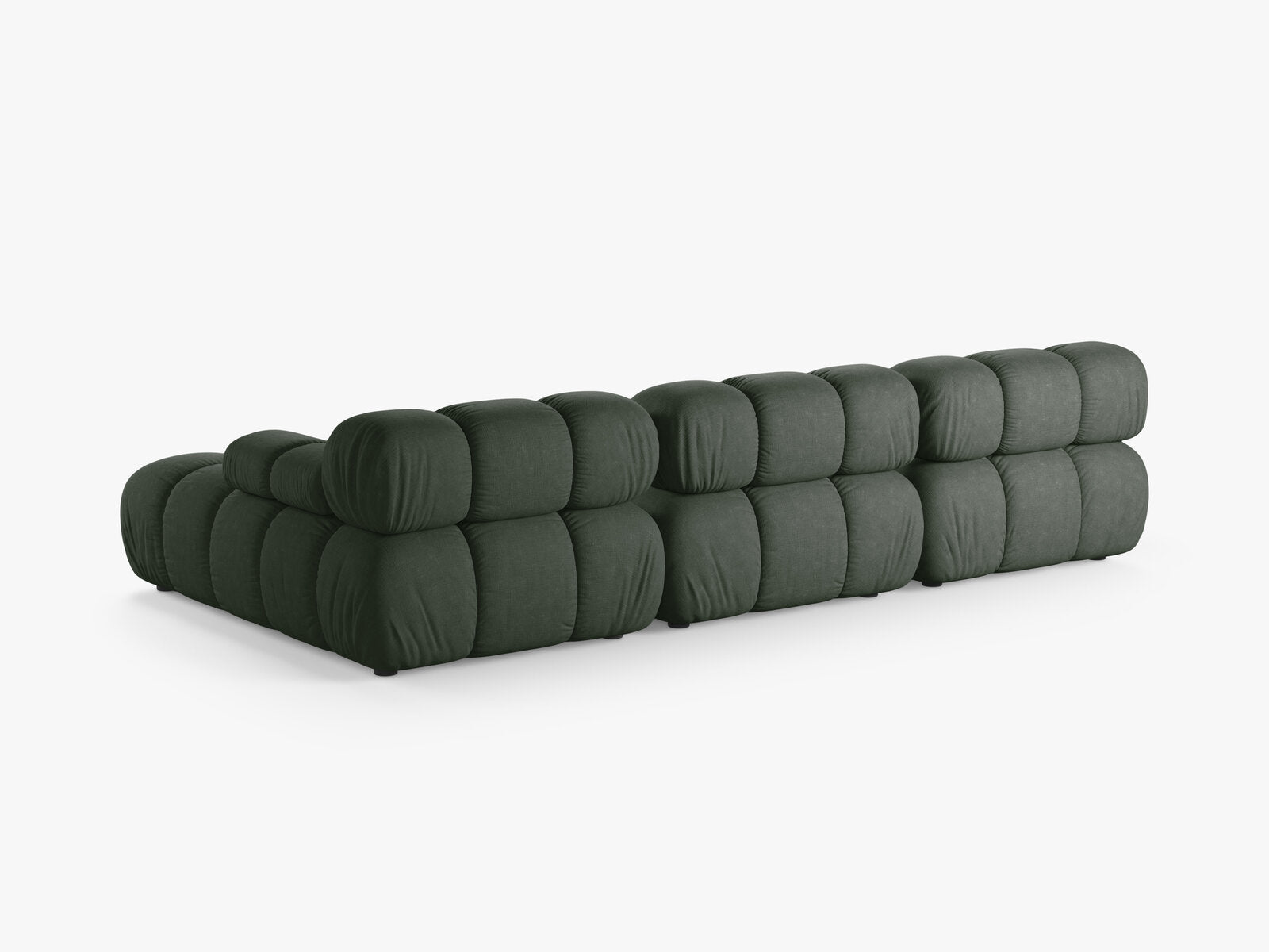Micadoni Modulares Ecksofa Bellis 4-Sitzer Rechts Strukturierter Stoff Liberty Moßgrün