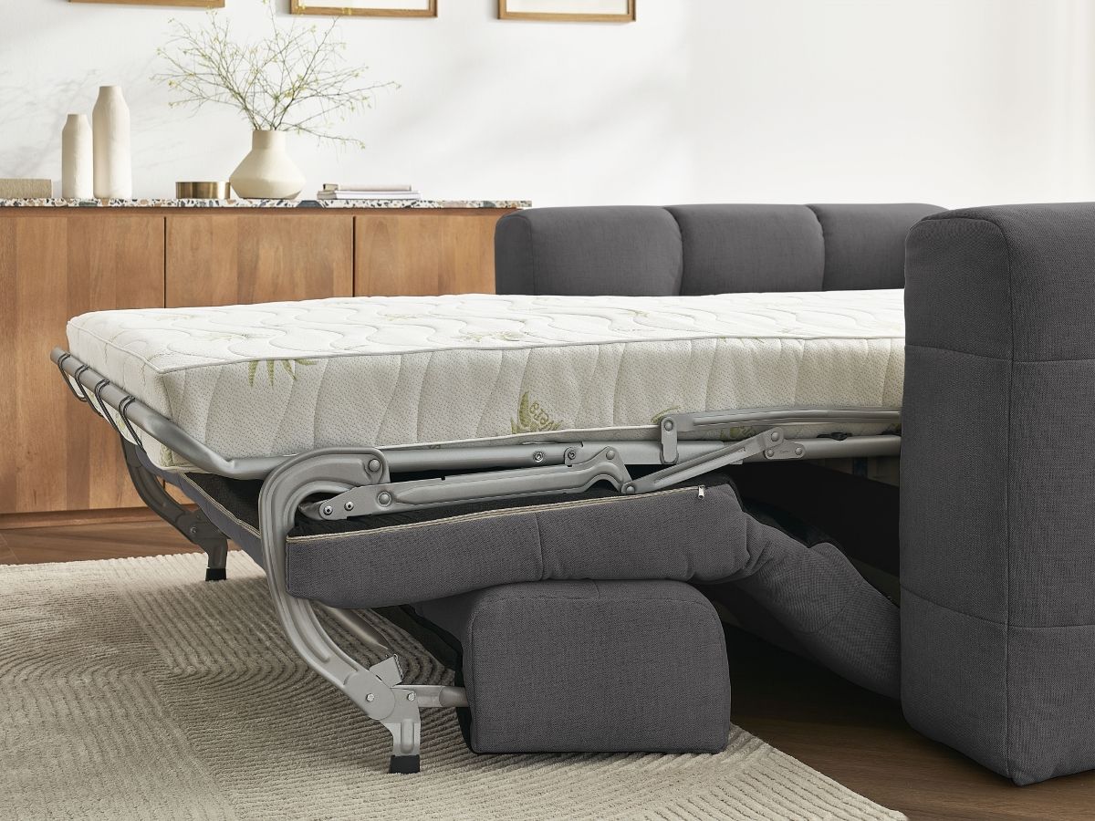 Bobochic Cloud Schlafsofa 3-Sitzer Stoff Dunkelgrau
