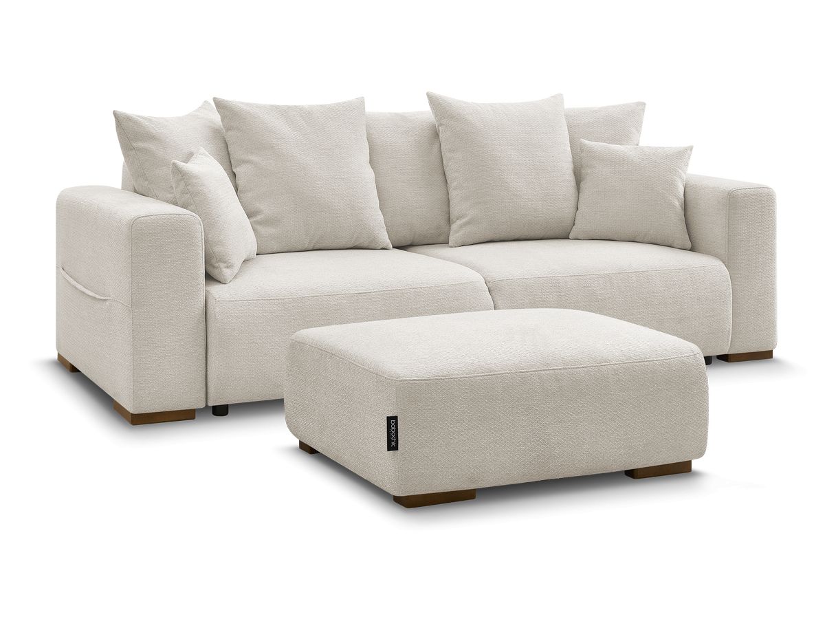 Bobochic Sidonie Schlafsofa 4-Sitzer mit Bettkasten und Pouf
