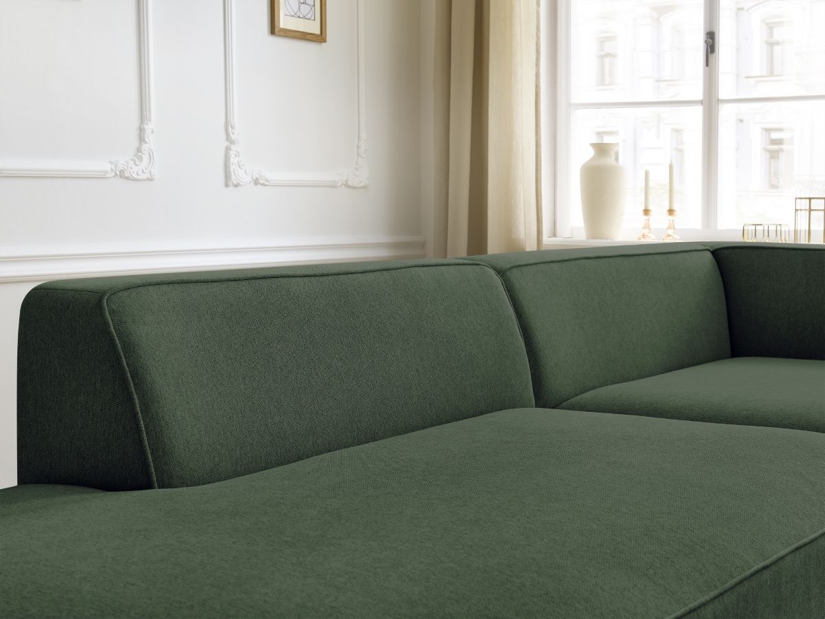 Bobochic Rousseau Ecksofa Melange-Stoff Grün Ecke rechts
