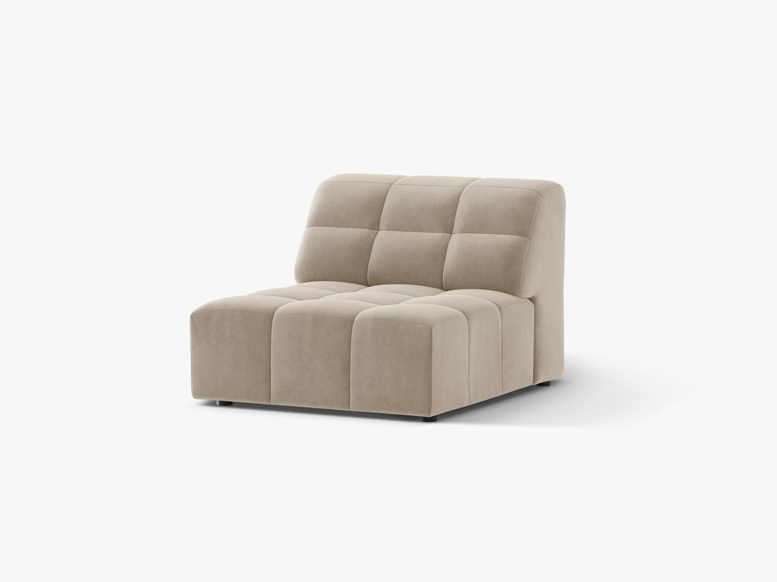 Micadoni Jennifer Sofamodul armlos Samt Bluvel Dunkelbeige