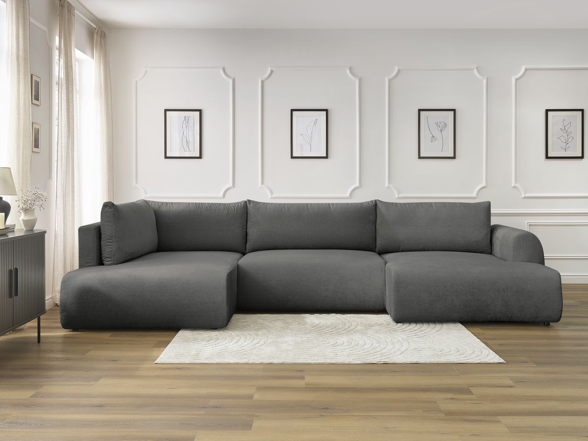 Bobochic Lucien Wohnlandschaft Stoff Dunkelgrau Ecke rechts
