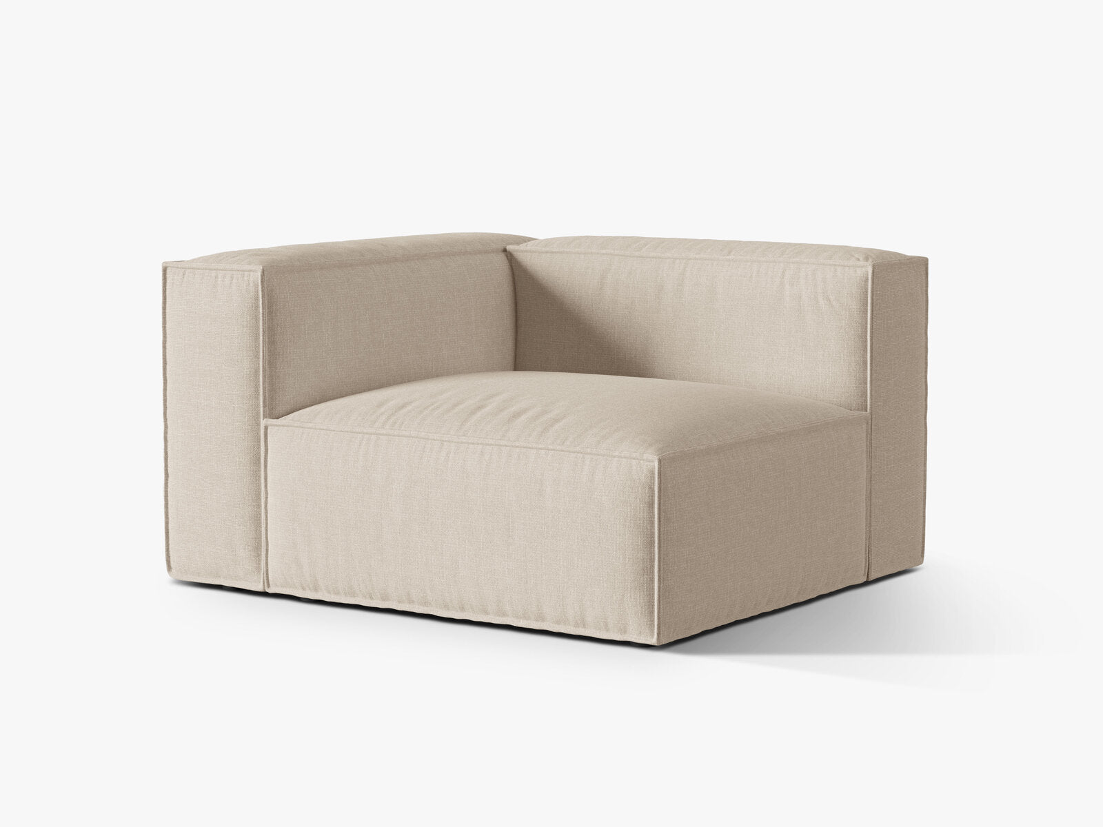 Micadoni Eckmodul Groß Nuria 1-Sitzer Links Strukturierter Stoff Beige