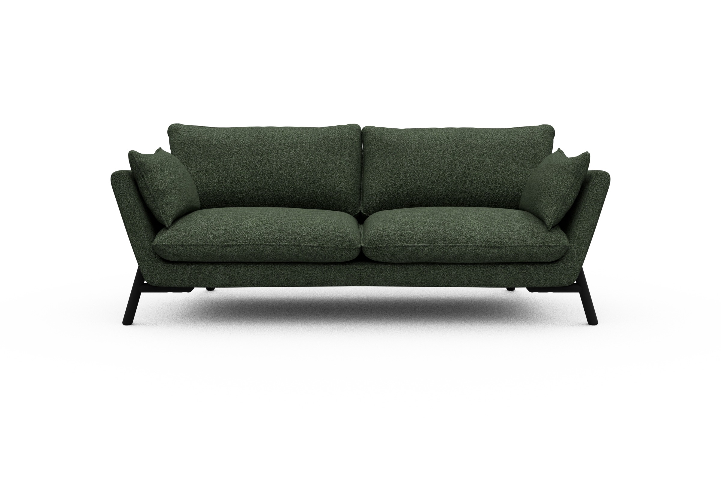 Skandi Home Sofa Emil 3-Sitzer Beinfarbe Eiche Schwarz Vanora-Deep-Green moebelfaktor