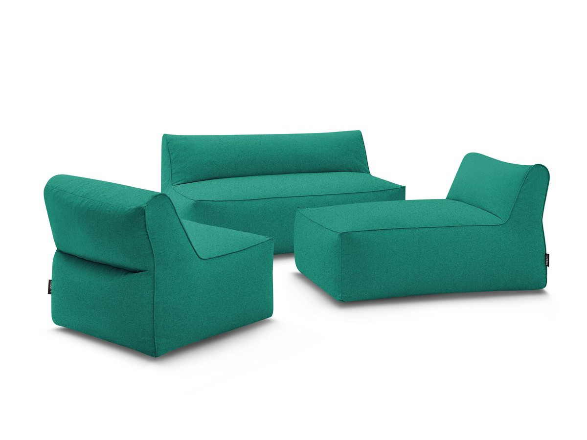 Bobochic Riviera Pouf 320 × 135 cm Stoff Hellblau