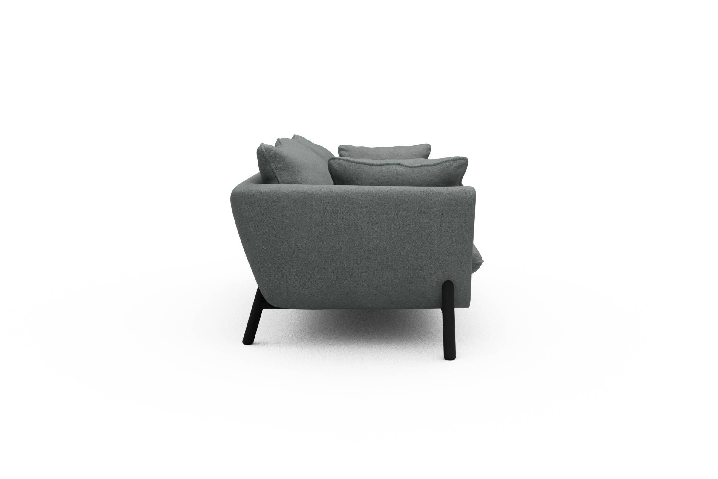 Sofa Emil PREMIUM 2-Sitzer Beinfarbe Eiche Schwarz Denari-Soft-Grey