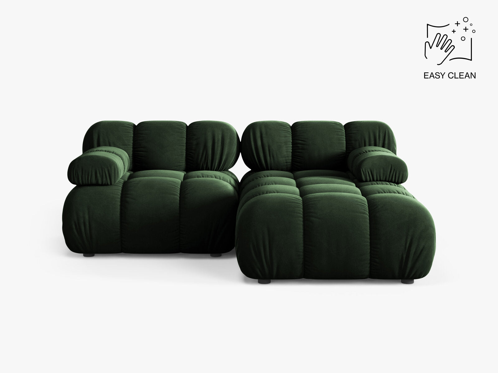 Micadoni Modulares Ecksofa Bellis 3-Sitzer Rechts Samt Venus Flaschengrün