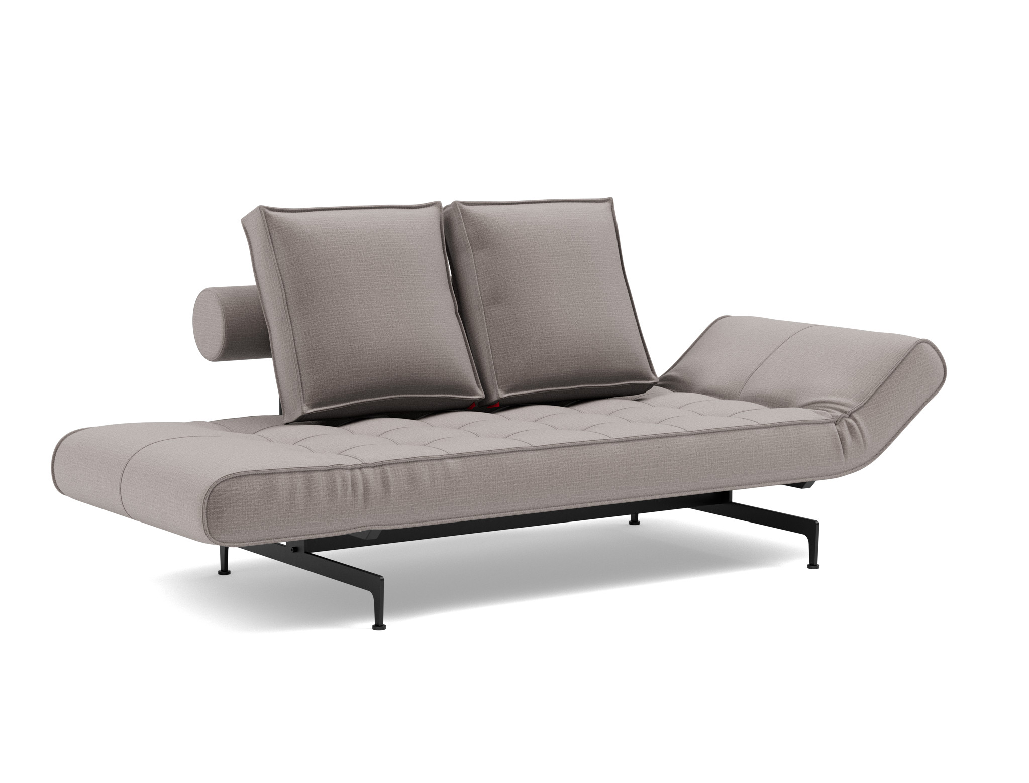 Tagesbett Ghia Chenille Esina 418-Truffle Beine Laser schwarz