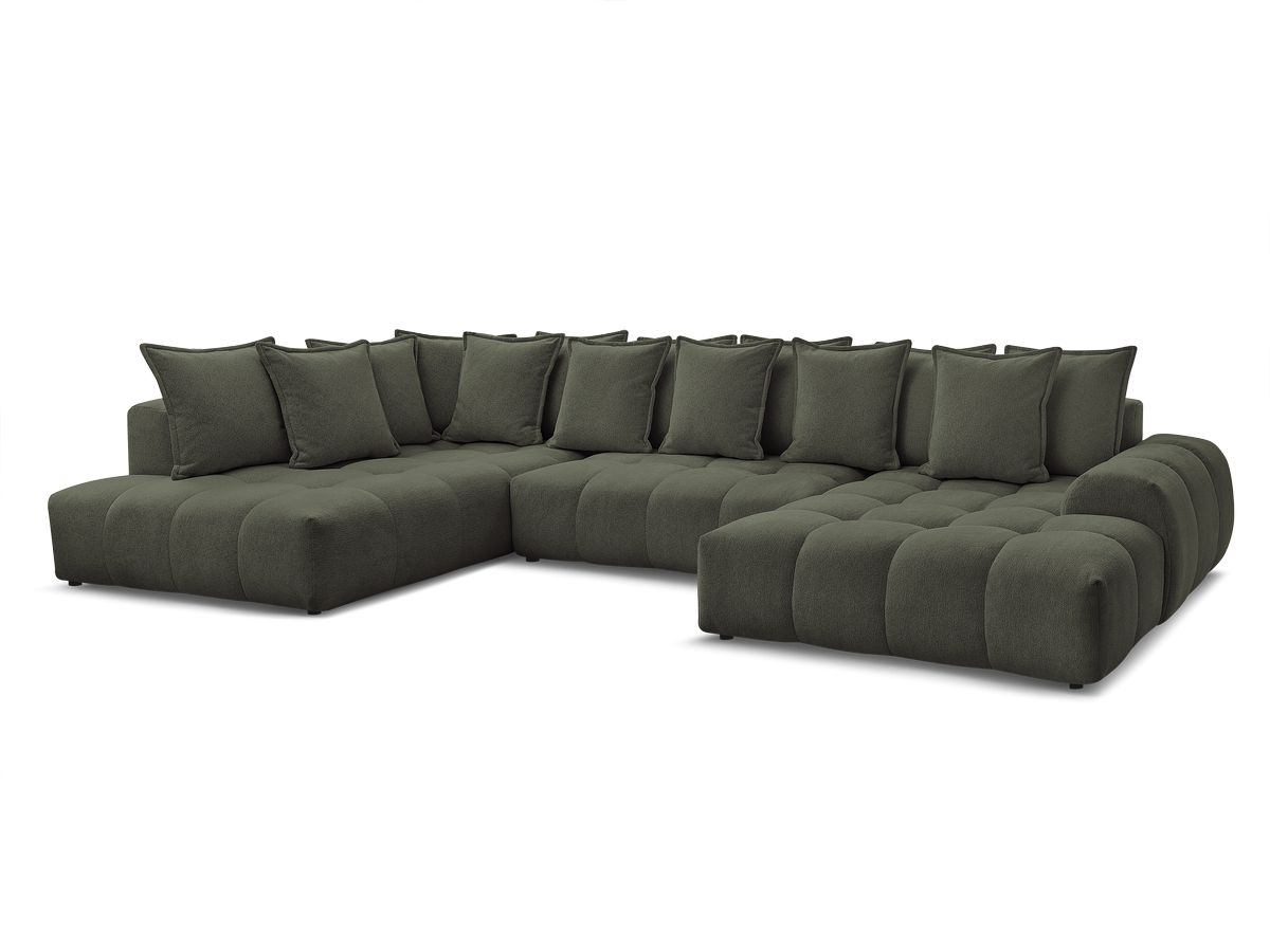 Bobochic Everest Wohnlandschaft, 14 Kissen Melange-Stoff Grün Ecke rechts