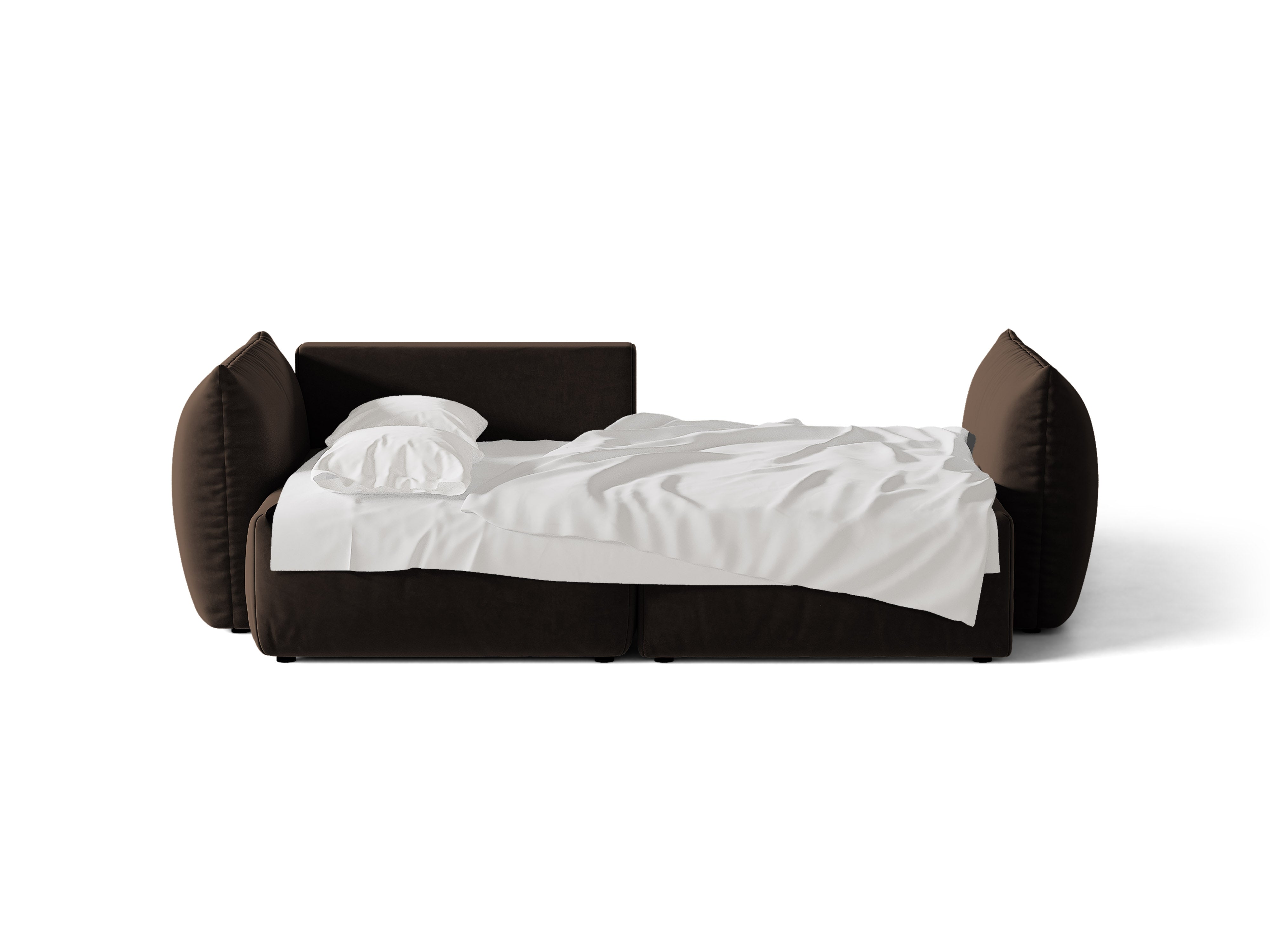 Micadoni Bloom Ecksofa 3-Sitzer mit Schlaffunktion Links Samt Bluvel Dunkelbraun