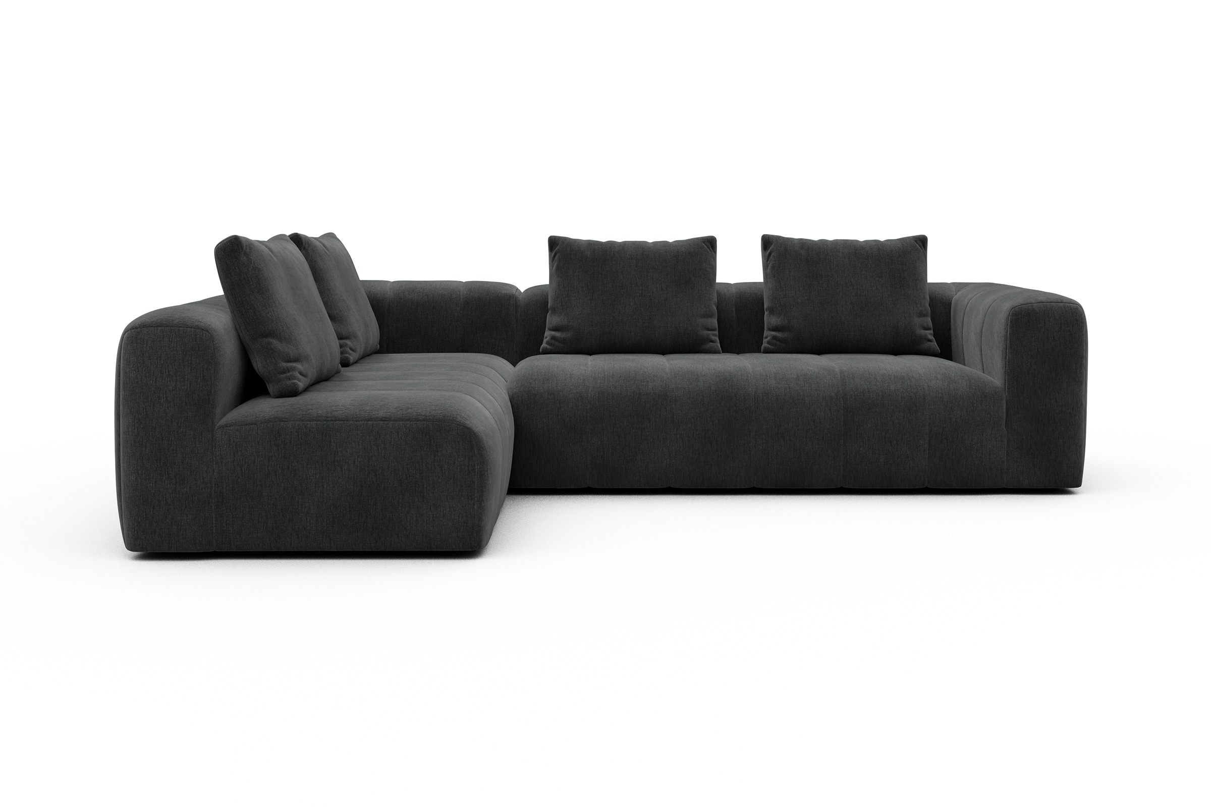 Ecksofa Hugo 2x 2,5-Sitzer Armlehne rechts Smooth-Deep-Warm-Grey