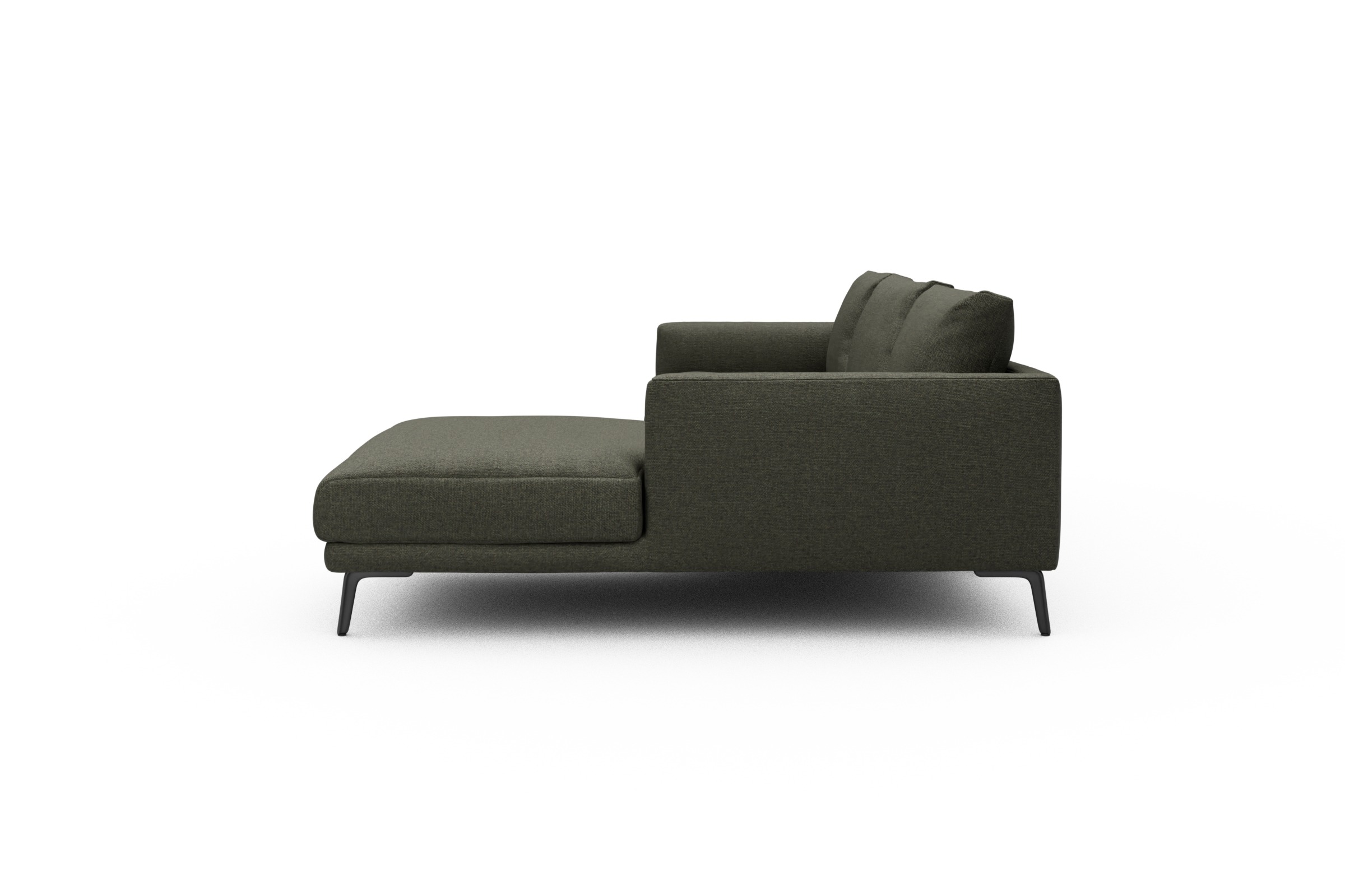 Ecksofa Karl Chaiselongue rechts mit 2,5-Sitzer Sama-Winter-Moss