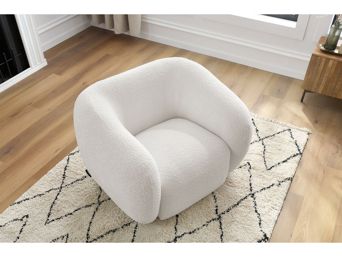Bobochic Celine Sessel Bouclé-Stoff Weiß