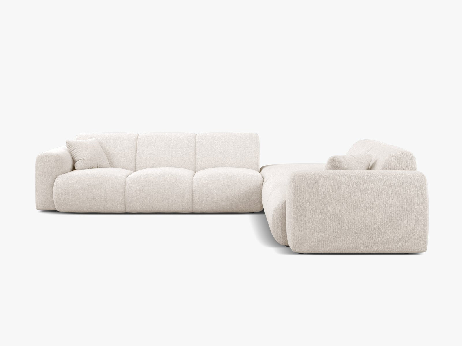 Micadoni Ecksofa Molino 6-Sitzer Rechts Chenille Eden Helles Beige