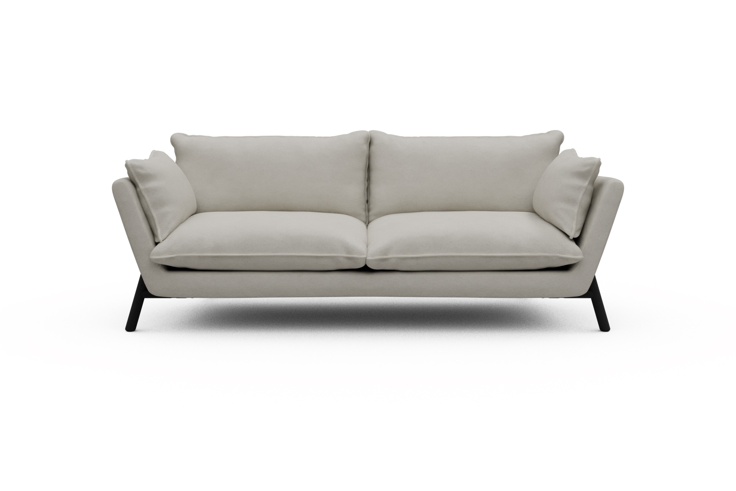 Skandi Home Sofa Emil PREMIUM 3-Sitzer Beinfarbe Eiche Schwarz Denari-Clean-Beige moebelfaktor