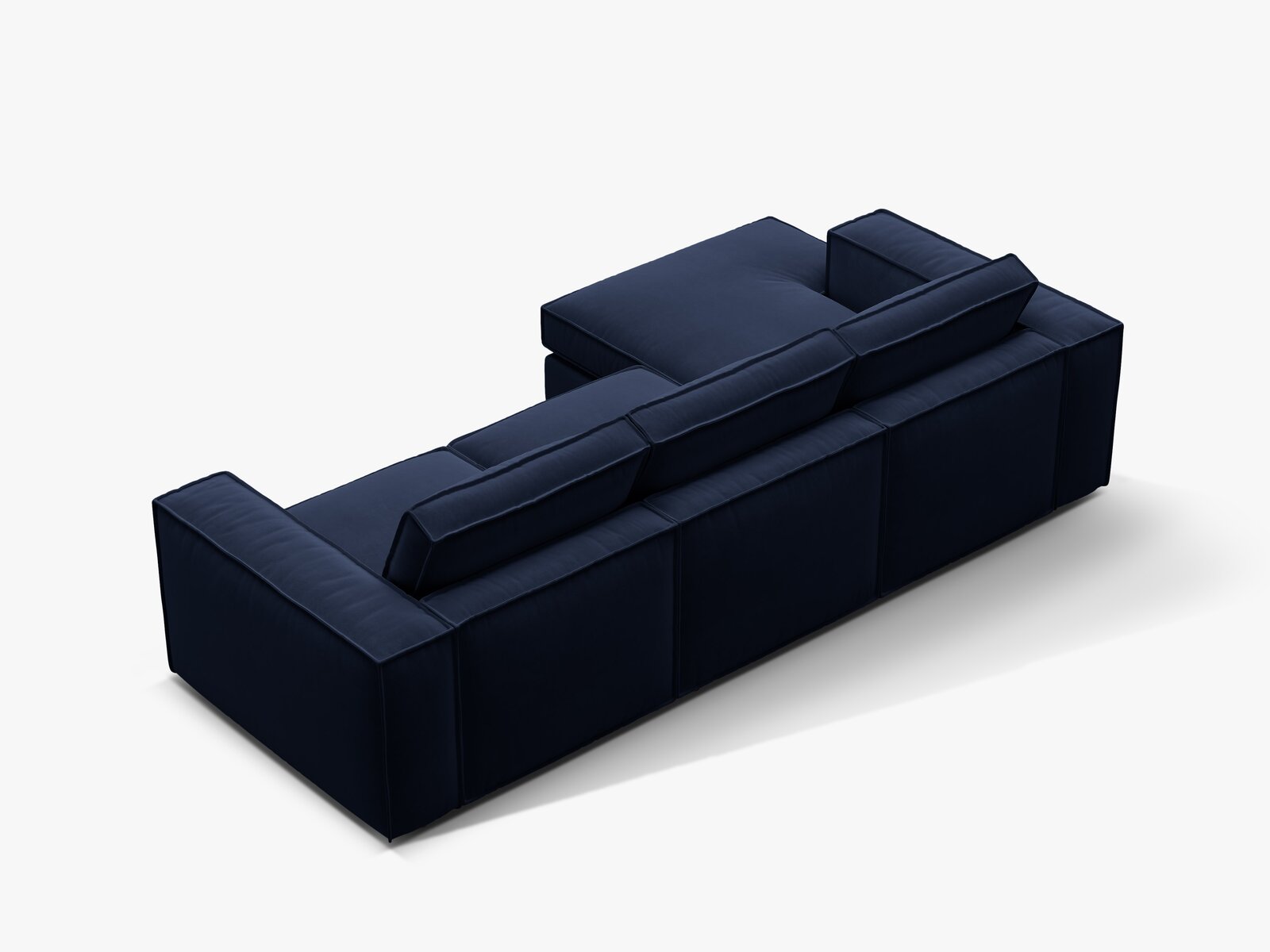 Micadoni modulares Ecksofa Pola 3-Sitzer Links Samt Salvador Königsblau