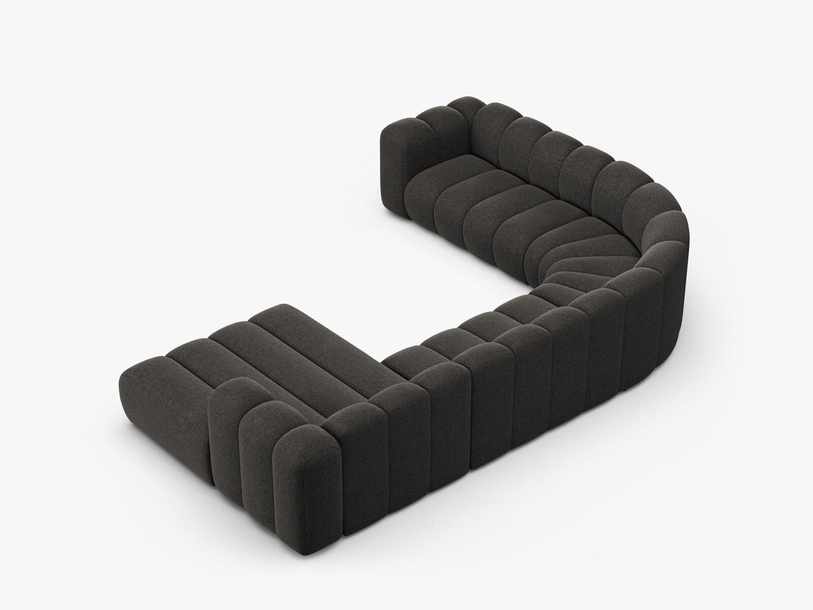 Micadoni Modulares Panorama Ecksofa Lupine 6-Sitzer Links Chenille Eden Dunkelgrau